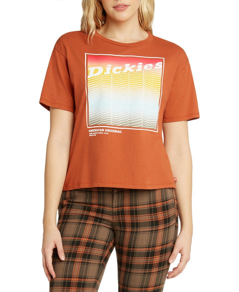 Dickies Women Tomboy Logo Graphic T Shirt Auburn