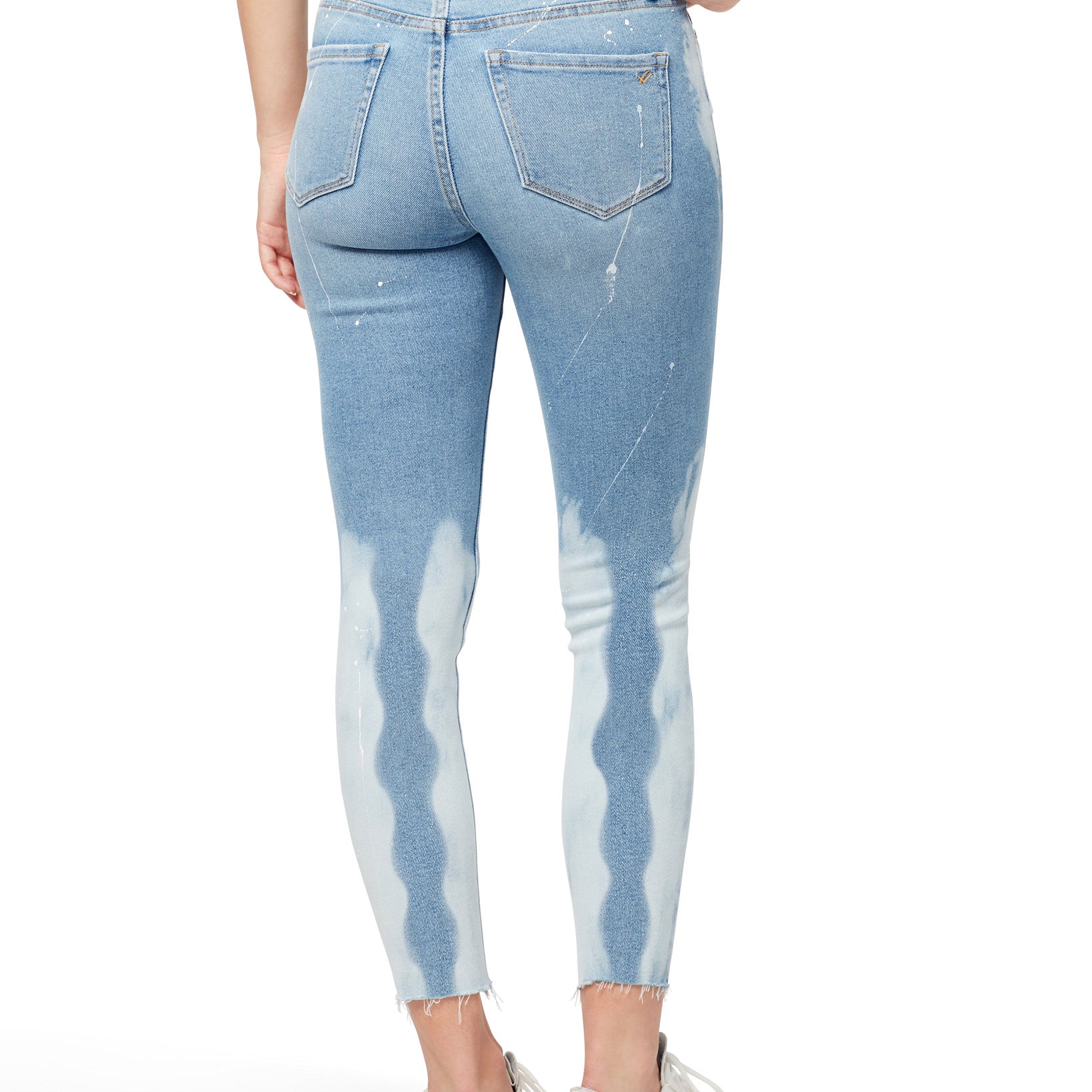 WILLIAM RAST Women Mid Rise Paint Splatter Skinny Ankle Jeans
