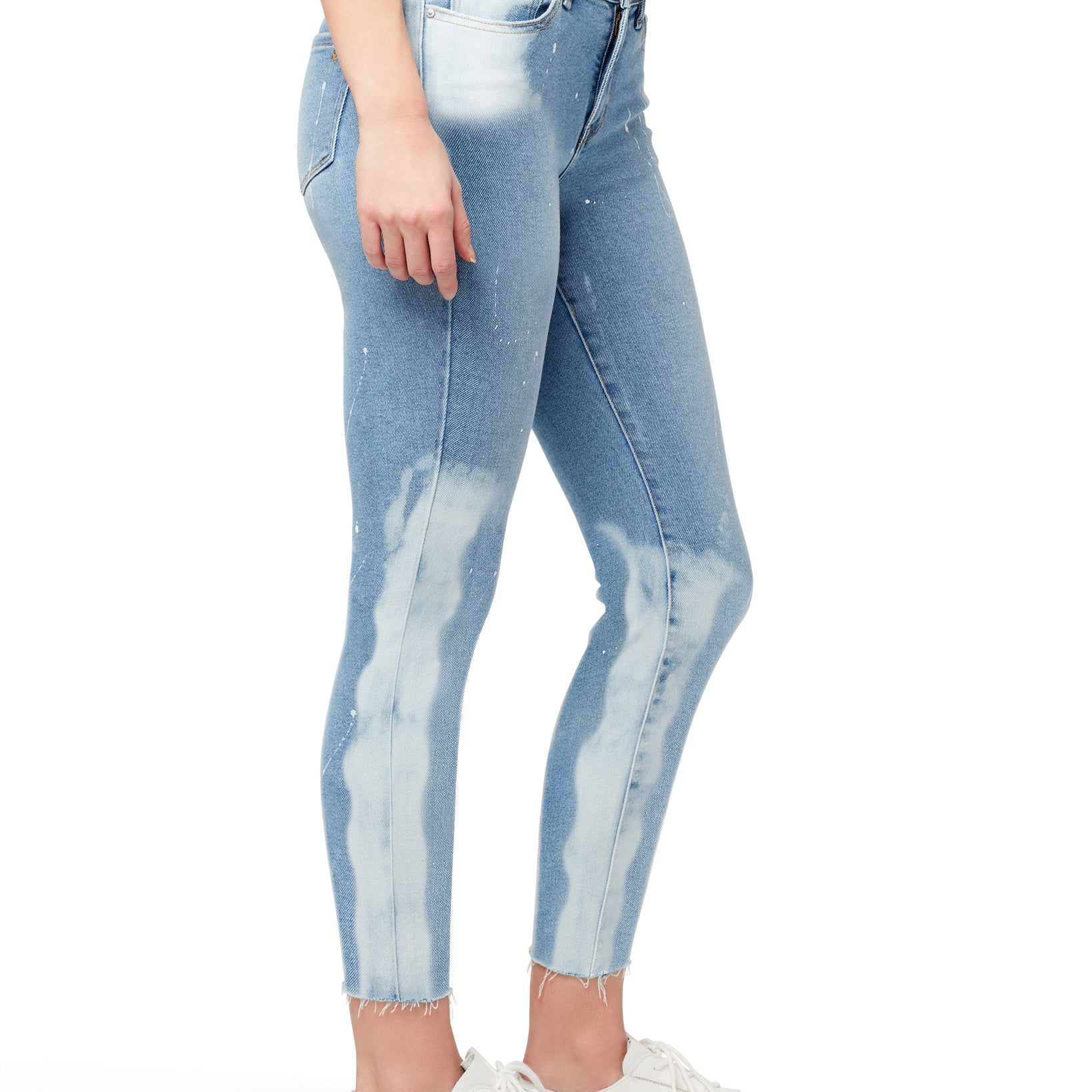 WILLIAM RAST Women Mid Rise Paint Splatter Skinny Ankle Jeans