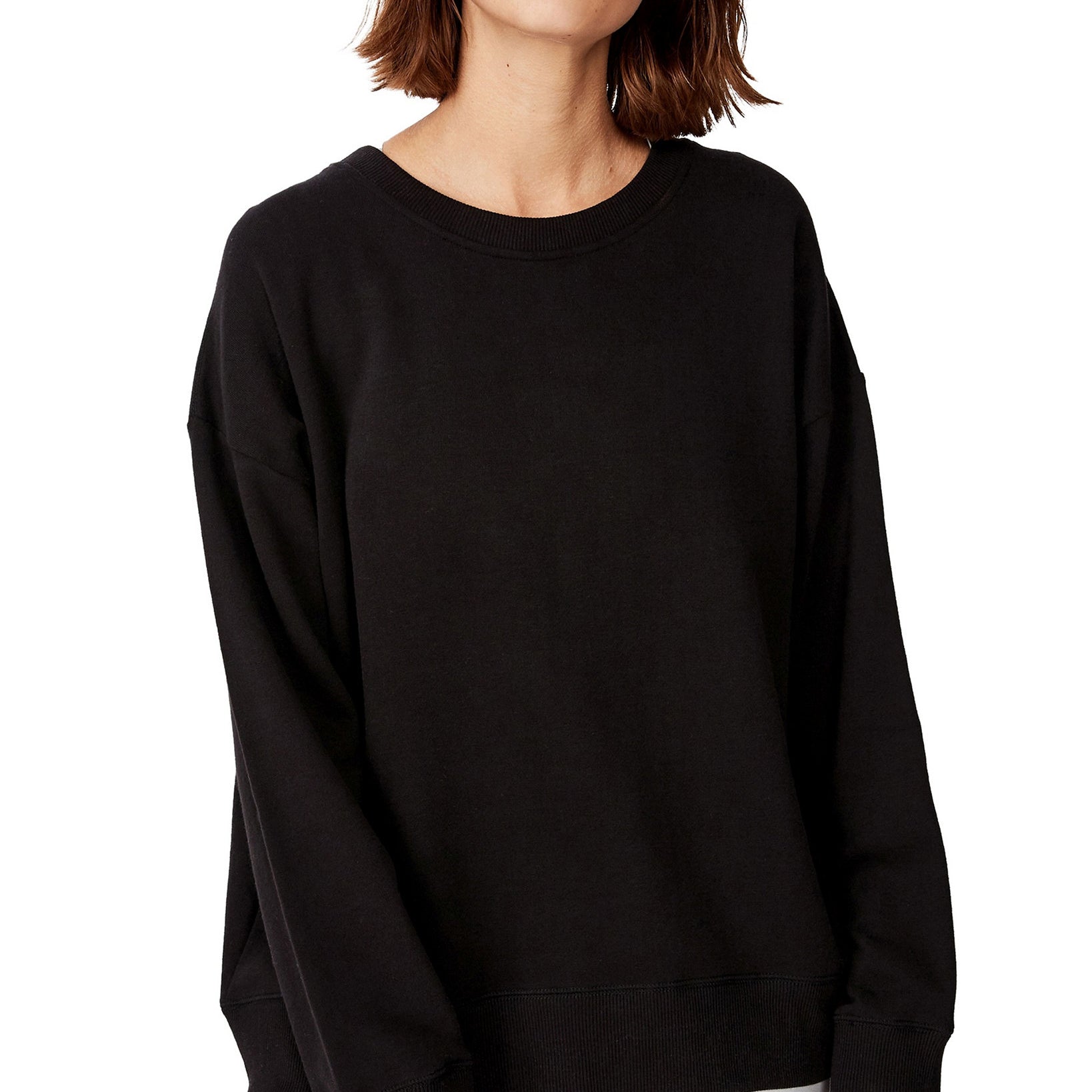 COTTON ON Women Long Sleeve Fleece Crew Sweatshirt Winter Black