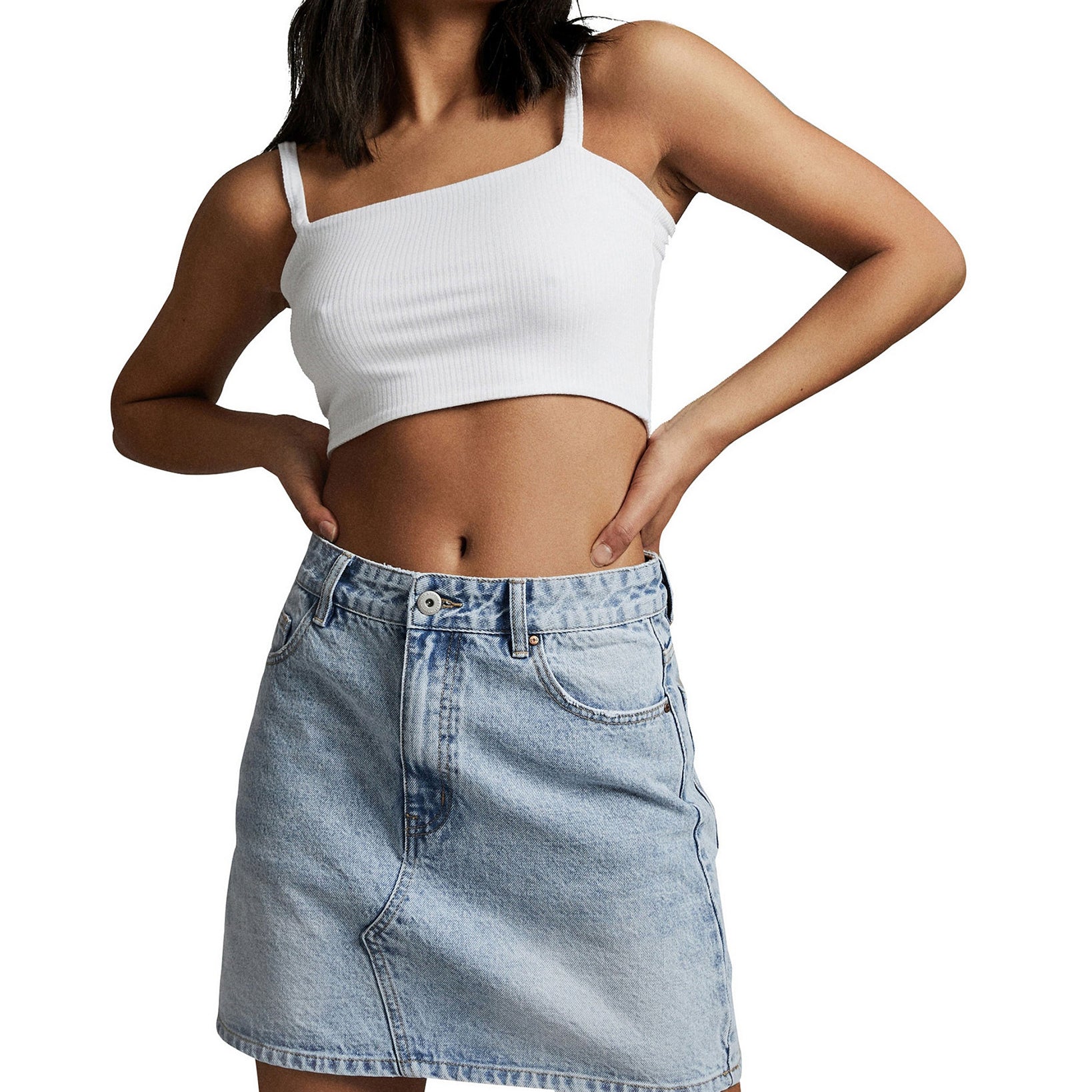 COTTON ON Women The Classic Denim Skirt Burleigh Blue