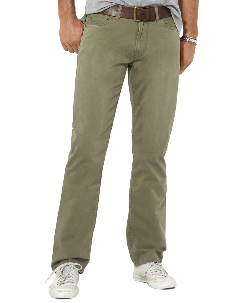 Polo Ralph Lauren Men Flat Front Straight Fit 5 Pocket Chino Pants Mountain Green
