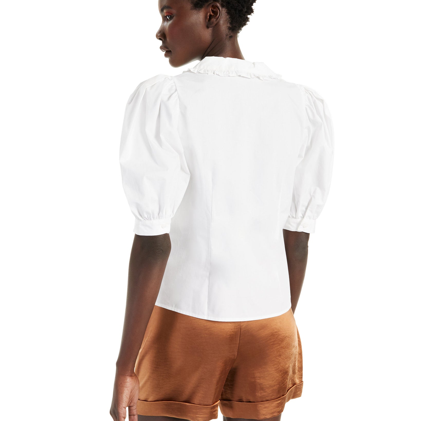 INC International Concepts Women Cotton Oversized Collar Blouse