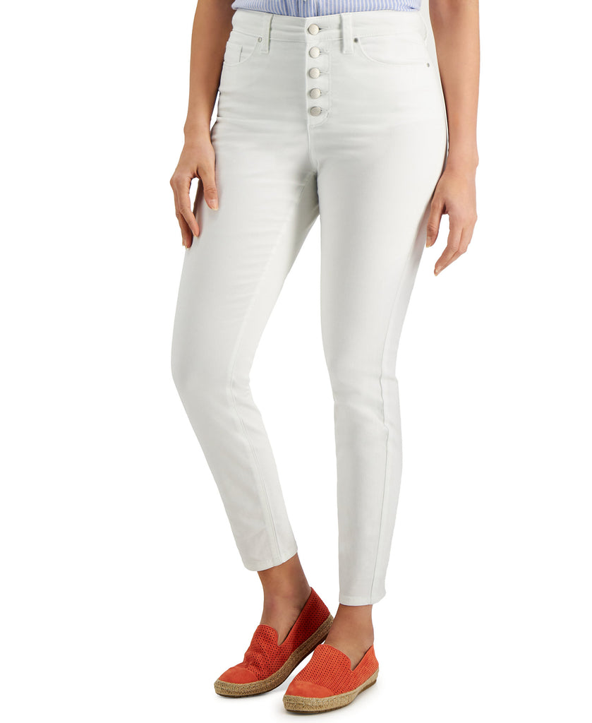 Charter Club Women Windham Button Jeans Bright White