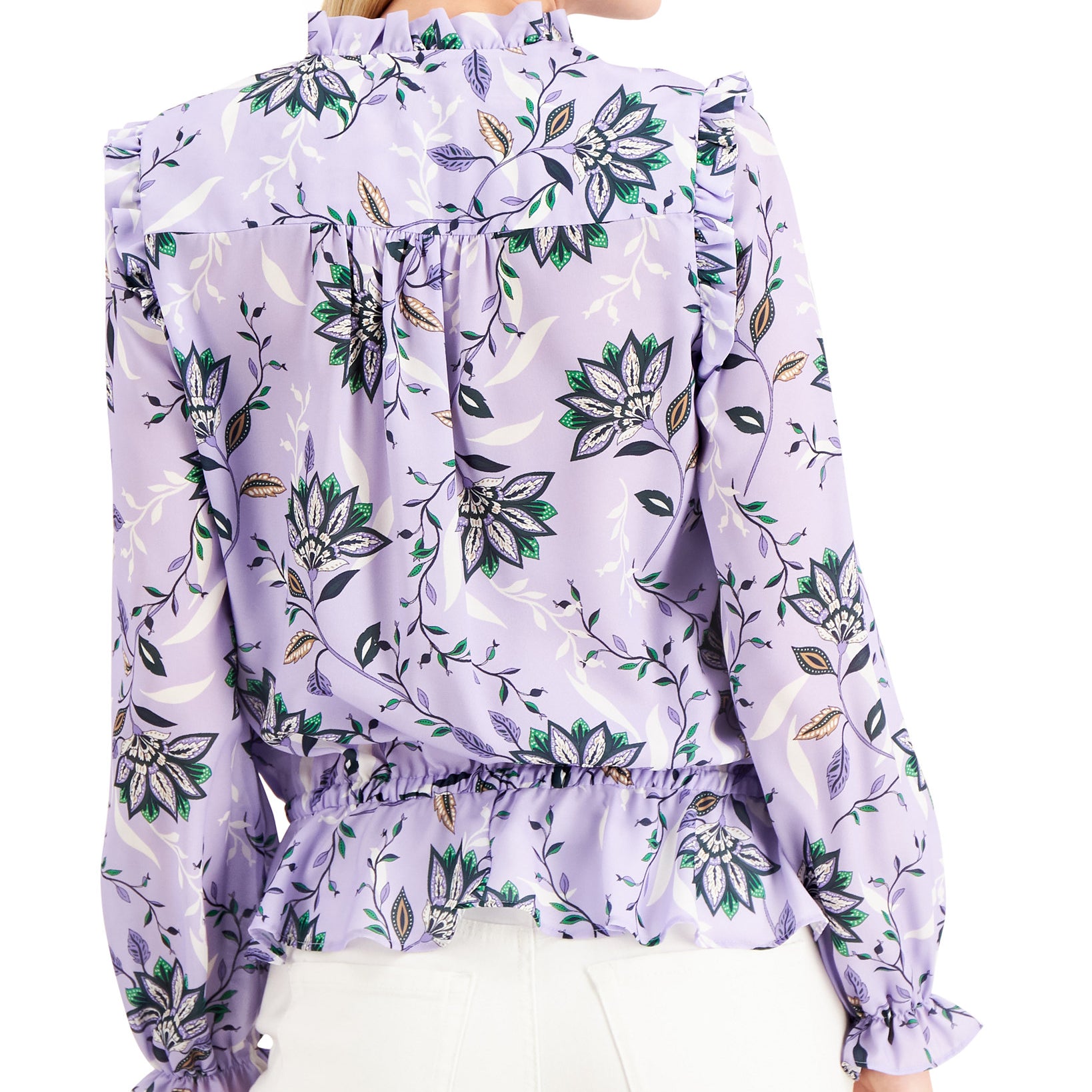 Charter Club Women Floral Print Pintuck Blouse