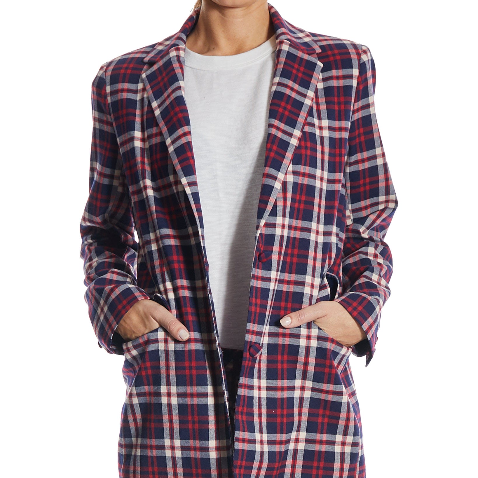 OAT Women Oversized Plaid Blazer Wallace Plaid