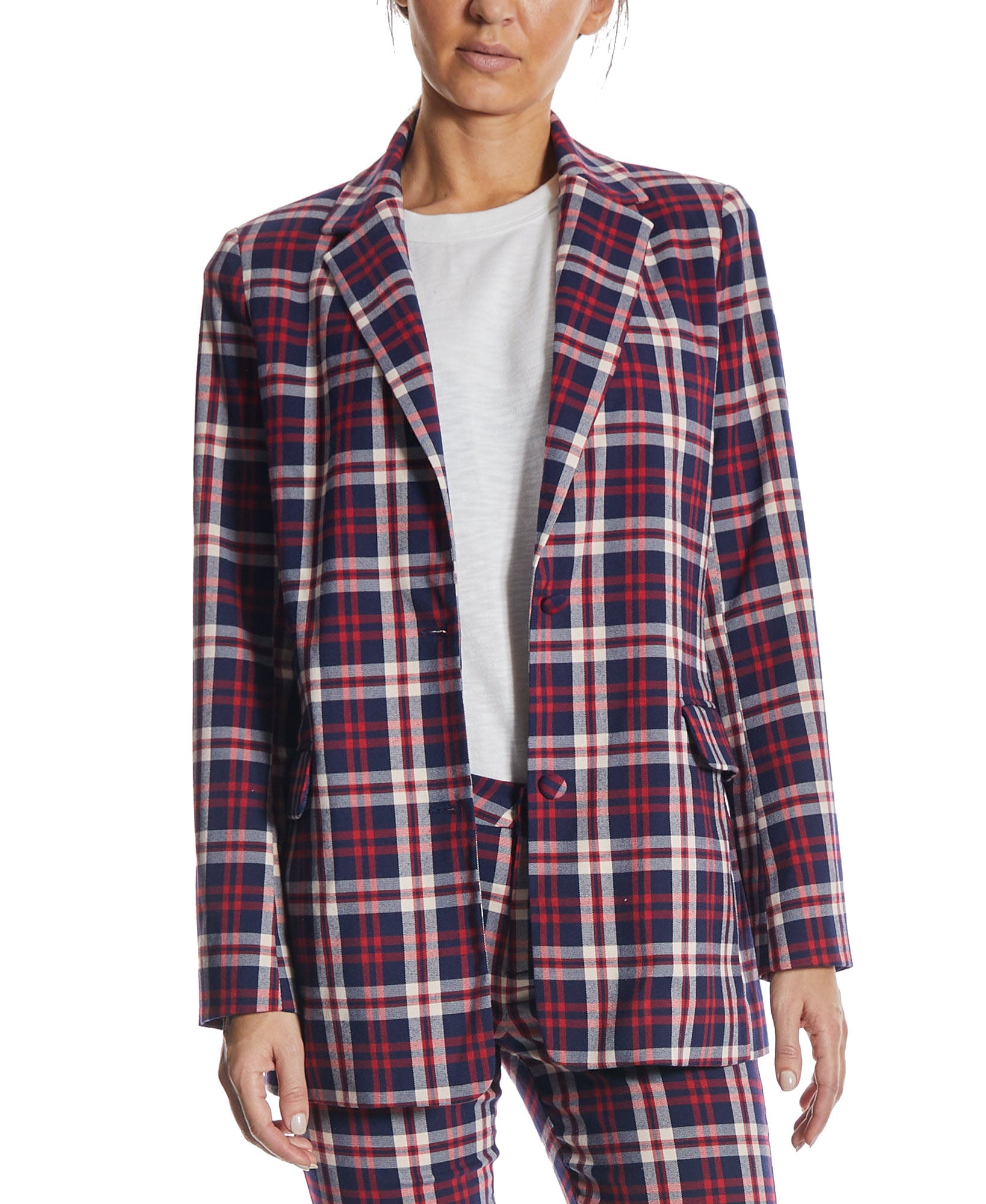 OAT Women Oversized Plaid Blazer
