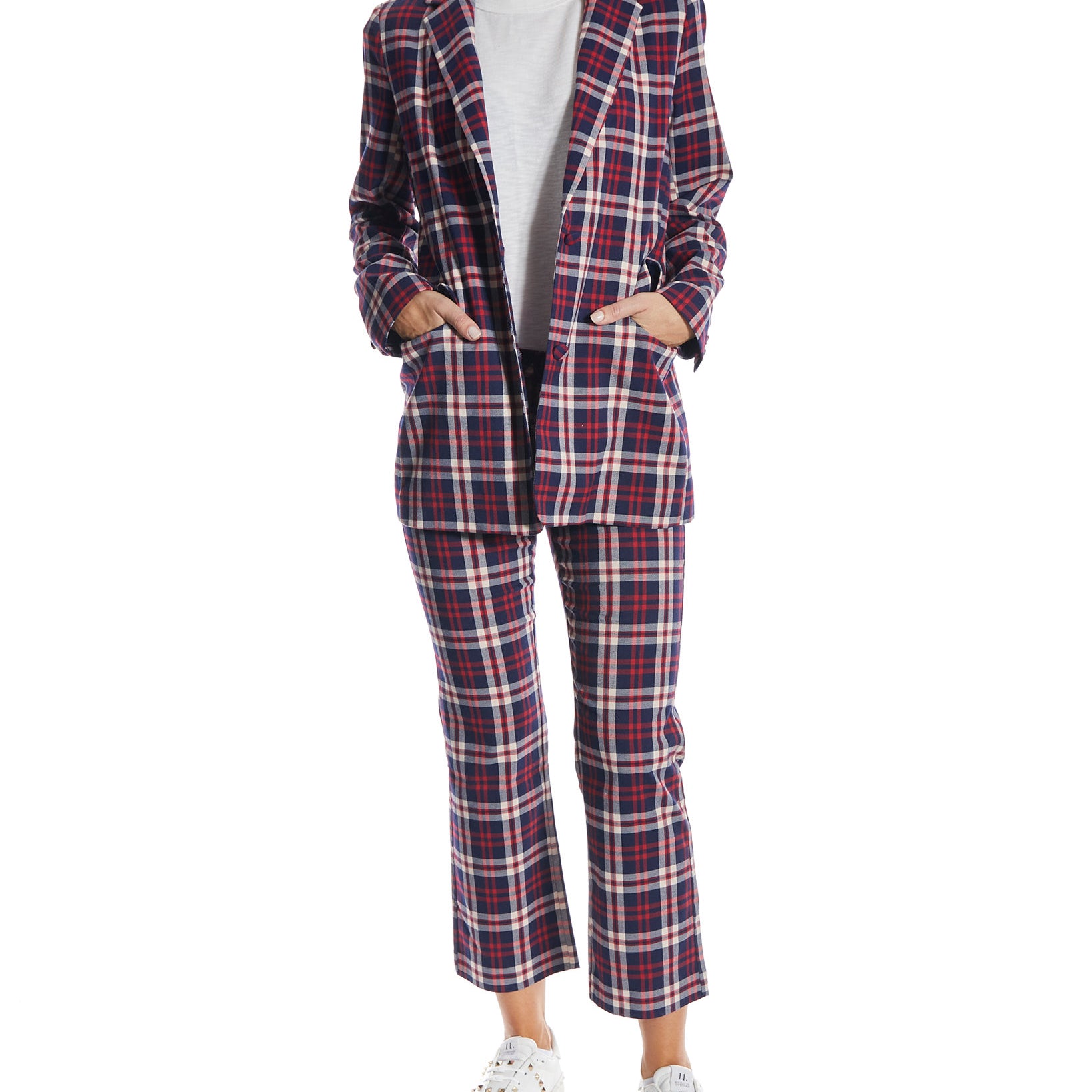 OAT Women Oversized Plaid Blazer