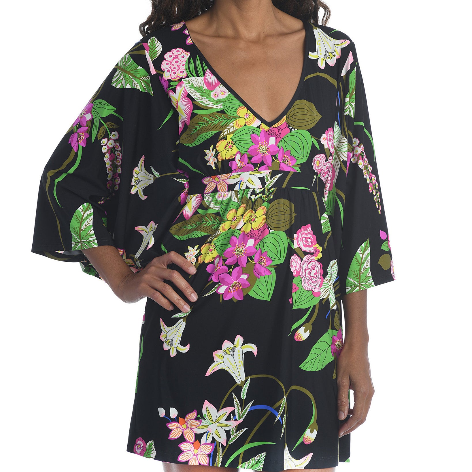 Trina Turk Women Moonlit Lotus Tunic Cover Up Multi