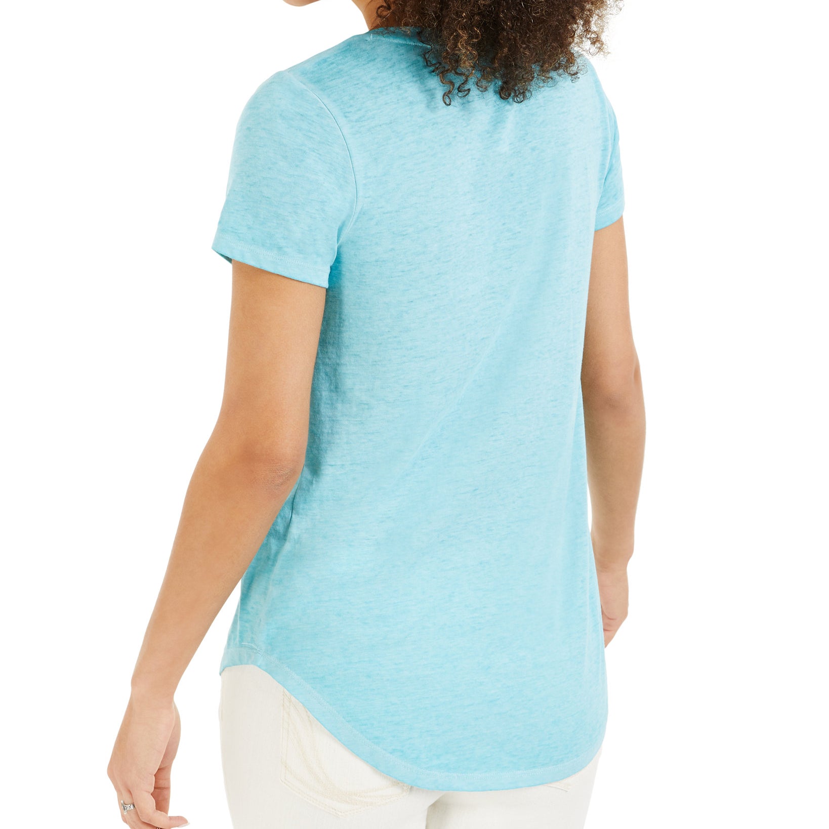 Style & Co Women Plus Solid Burnout T Shirt