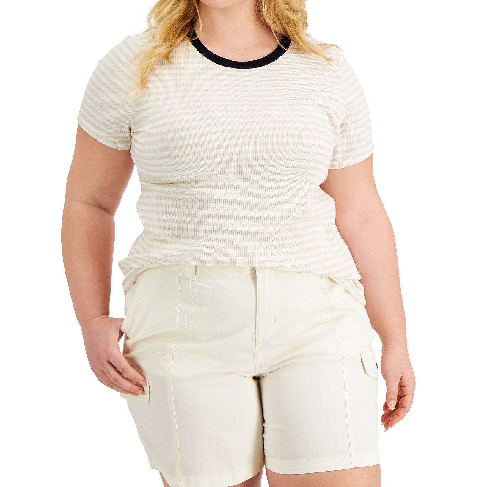 Style-&-Co-Women-Ribbed-Stripe-Print-T-Shirt-Beam-Stripe-Beige