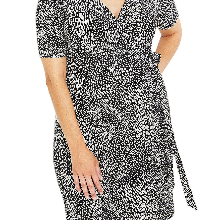 Motherhood Maternity Women Waist Tie Surplice Maternity Dress
