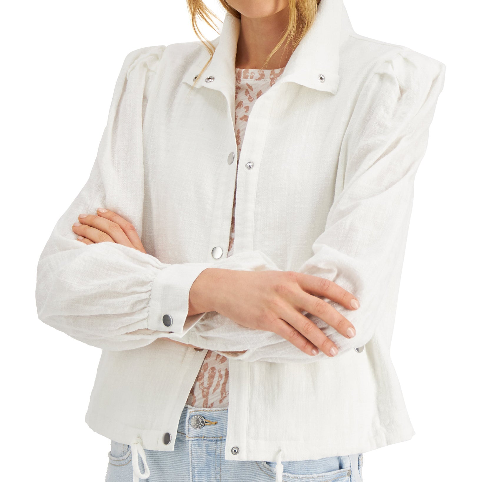 INC International Concepts Women Puff Sleeve Jacket