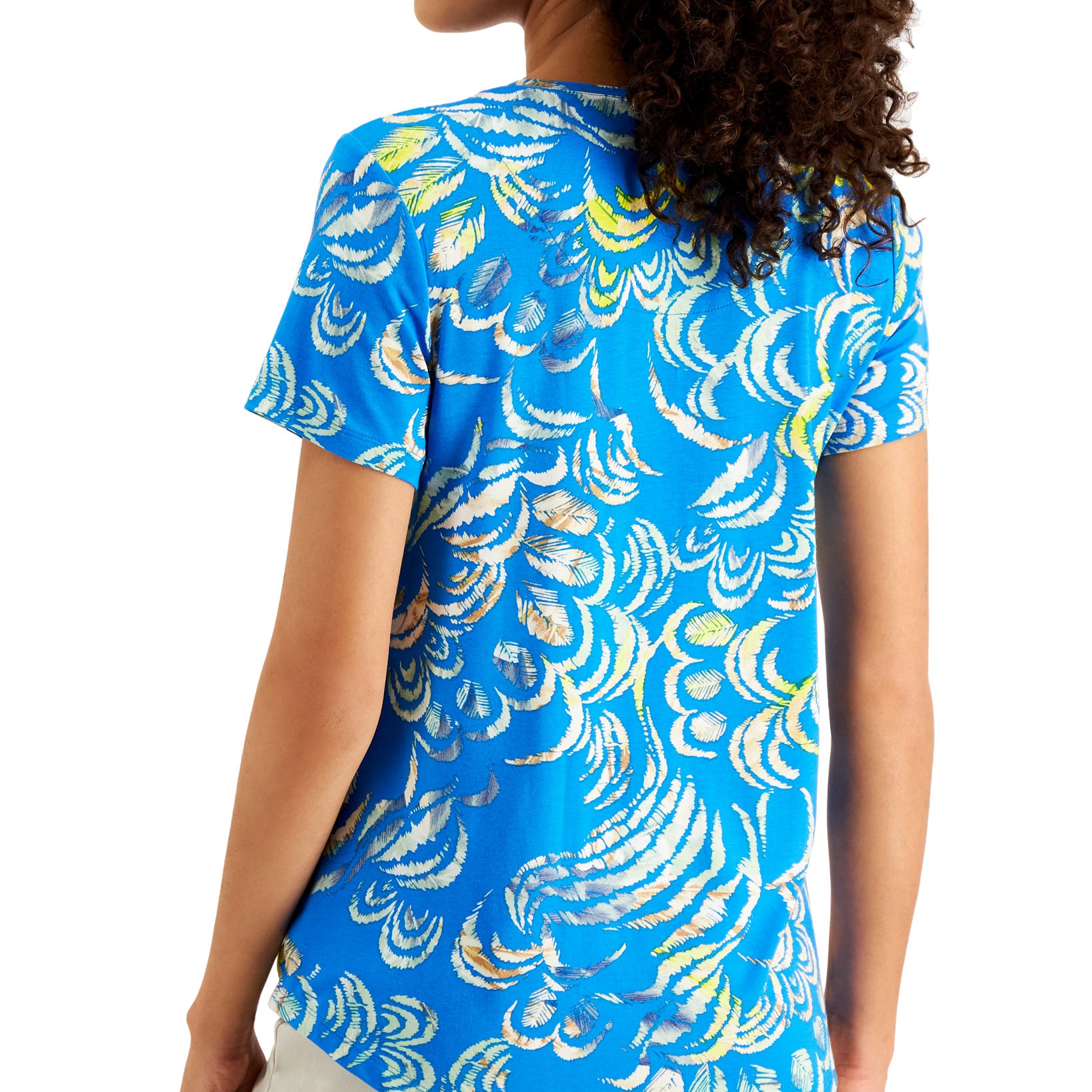 JM Collection Women Petite Fiona Printed Top