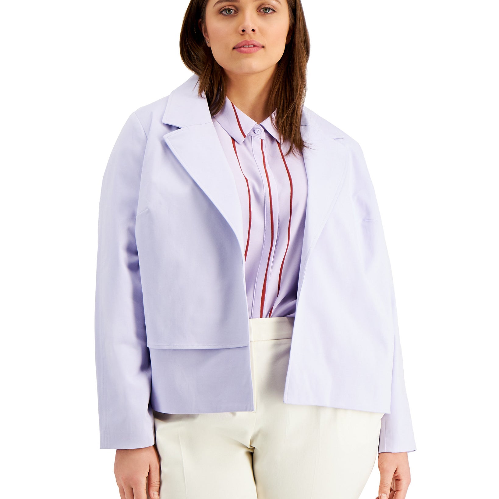 Alfani Women Plus Front Detail Jacket Lightest Lilac