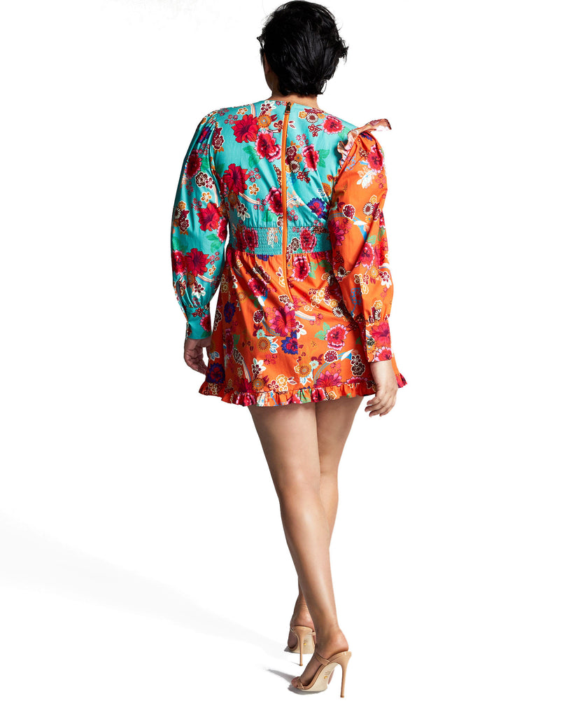 INC International Concepts Women Misa Hylton for Ruffle V Neck Dress