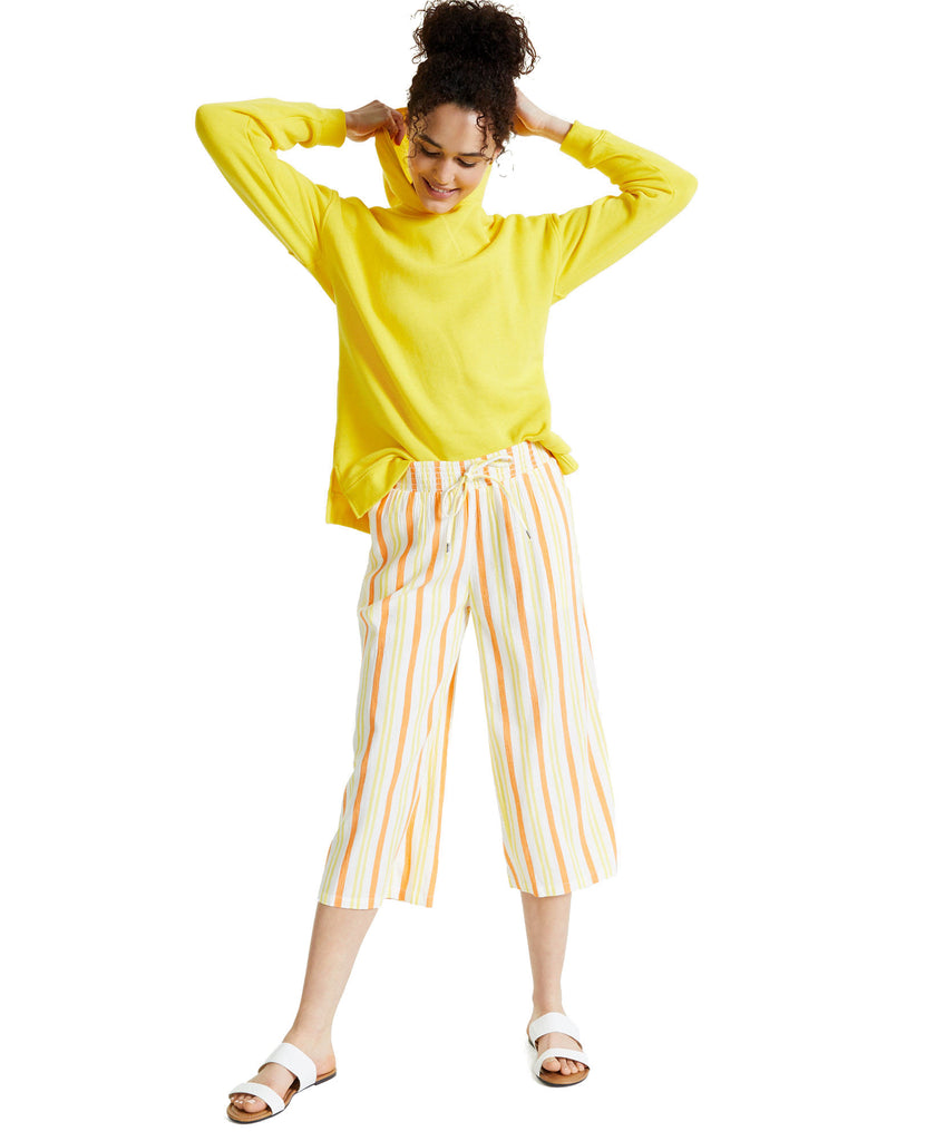 Style & Co Women Petite Striped Gauze Pants Lady Stripe Combo