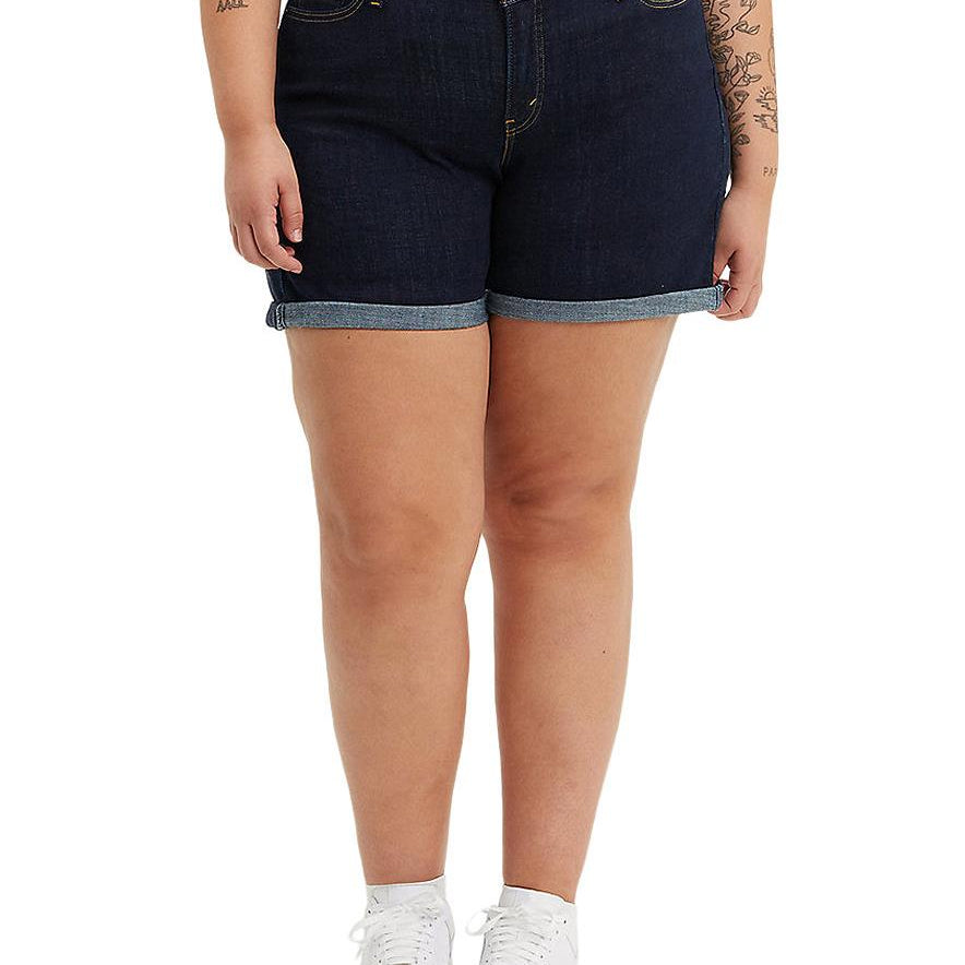 Levis Women Plus Trendy New Denim Shorts Royal Rinse