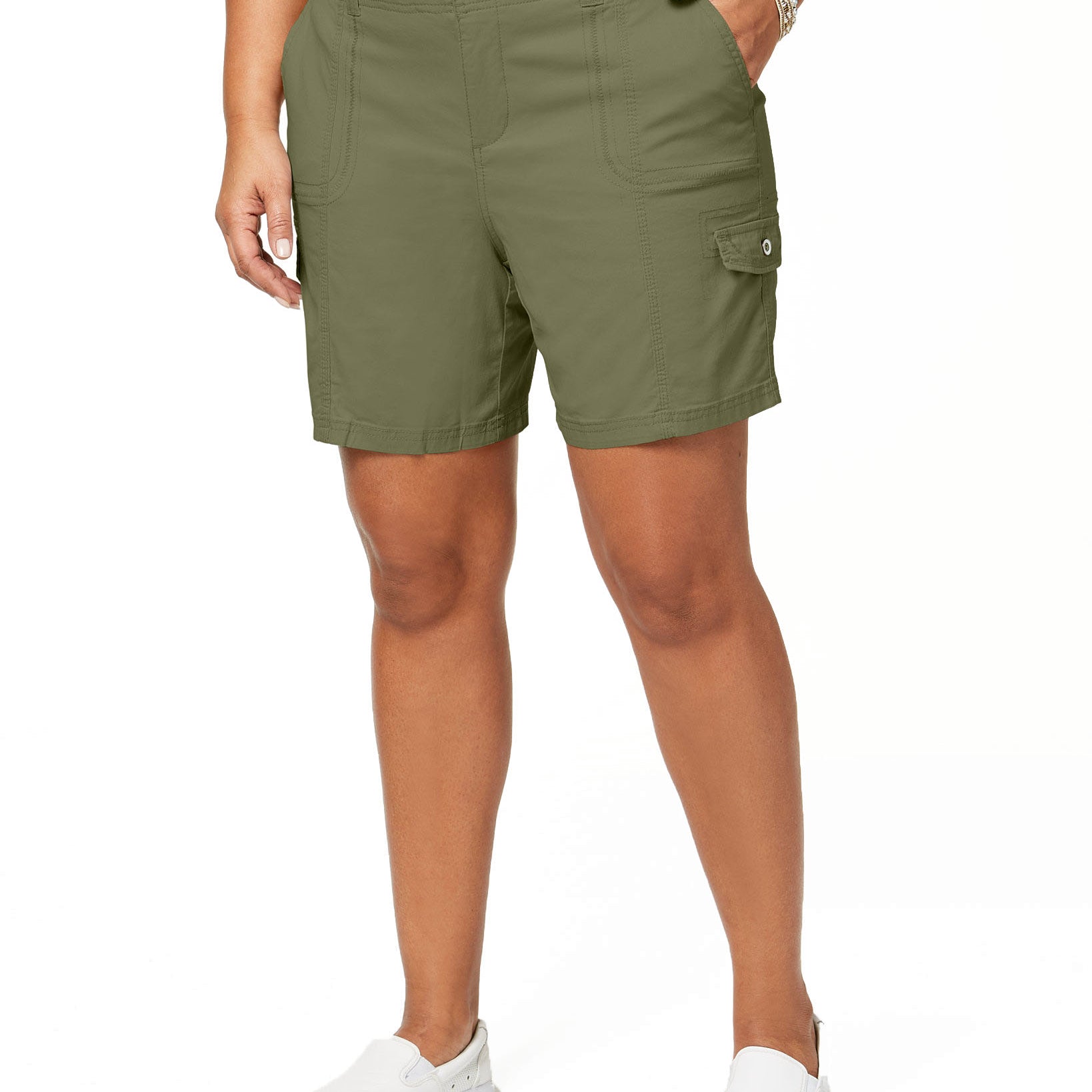 Style & Co Women Plus Cargo Shorts New Pale Sage