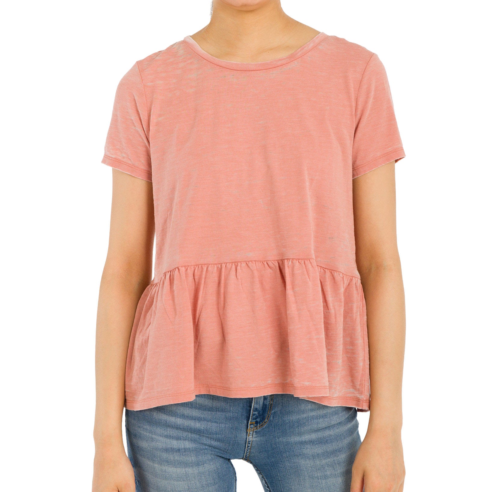Hippie Rose Juniors Peplum T Shirt Apricot