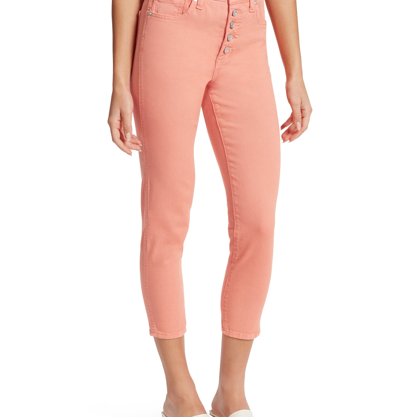 Ella Moss Women Super High Cropped Skinny Jeans Fusion Coral