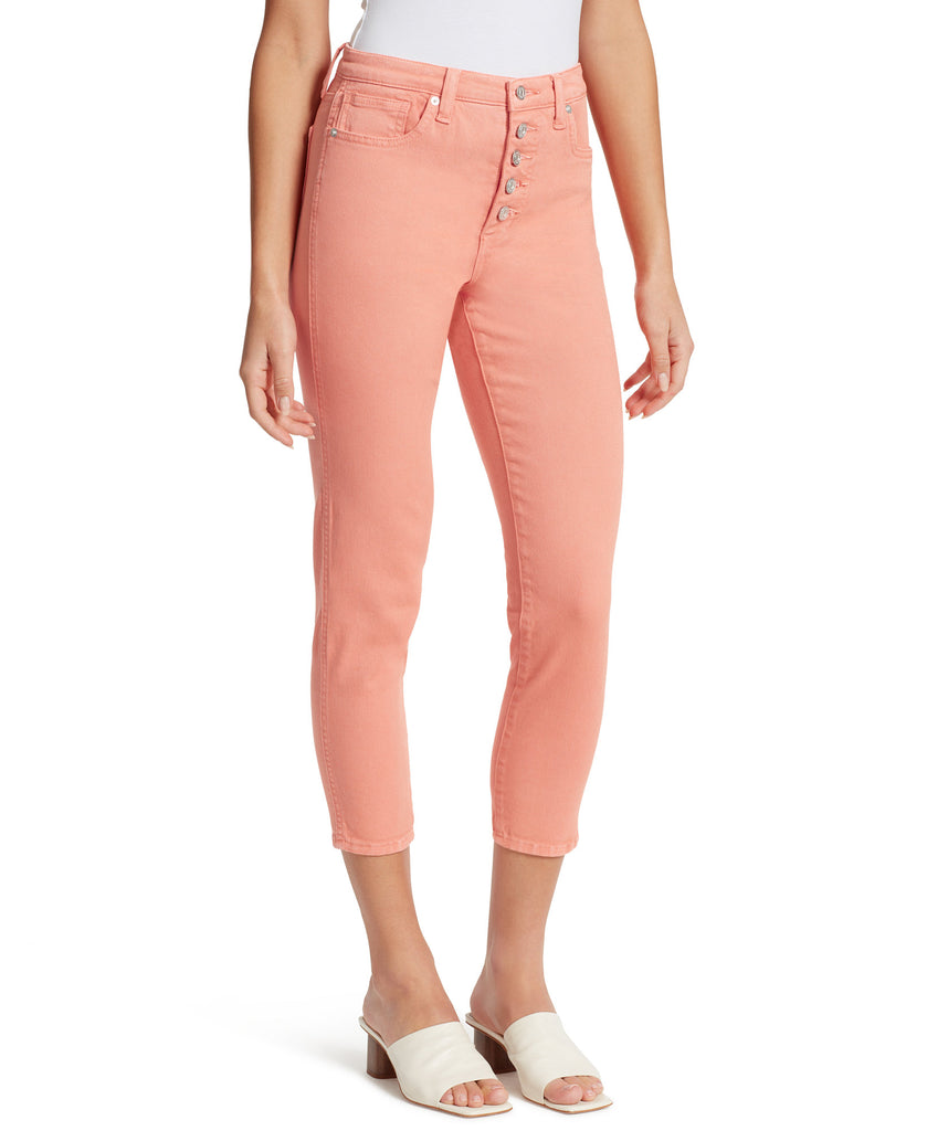 Ella Moss Women Super High Cropped Skinny Jeans Fusion Coral