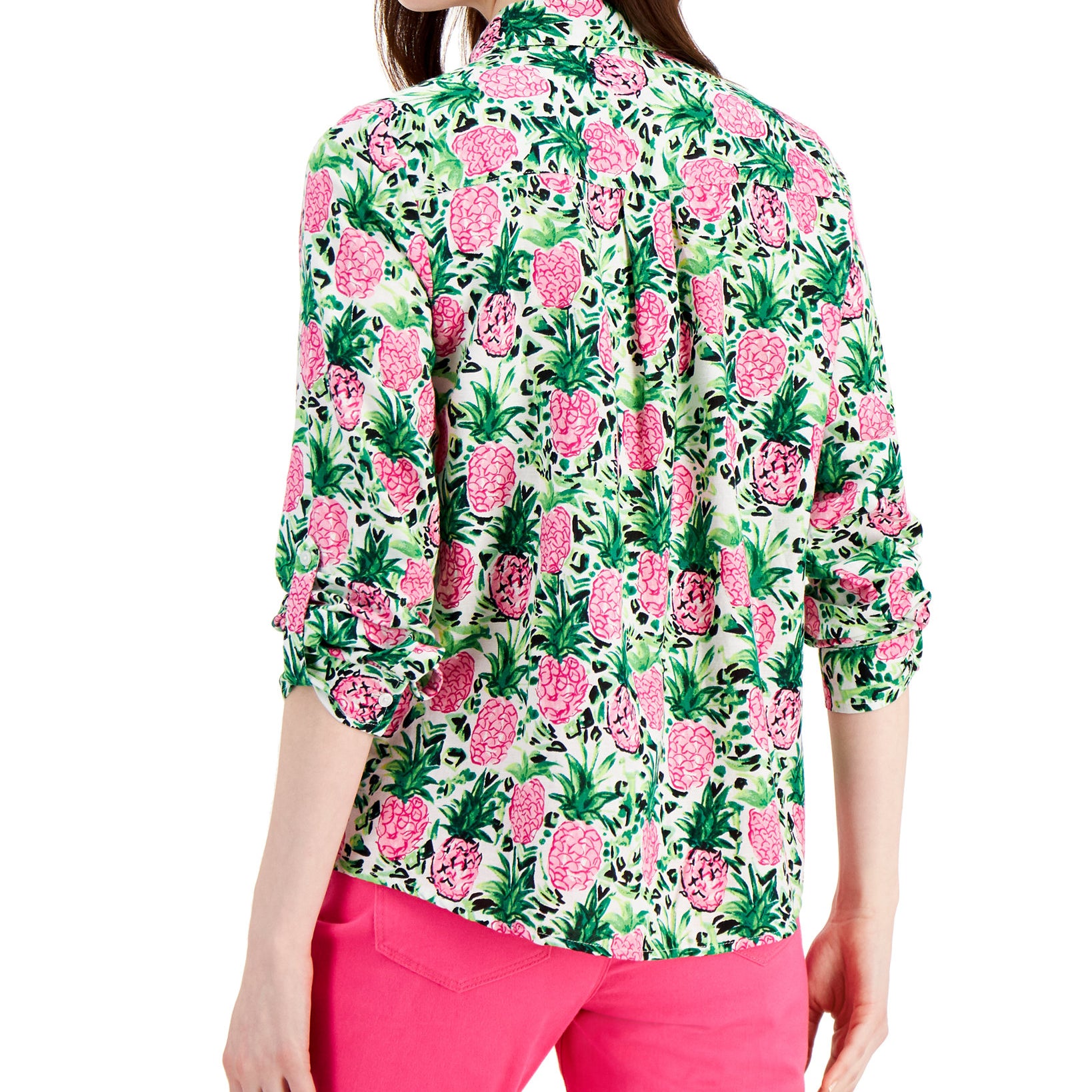 Charter Club Women Printed Button Up Shirt