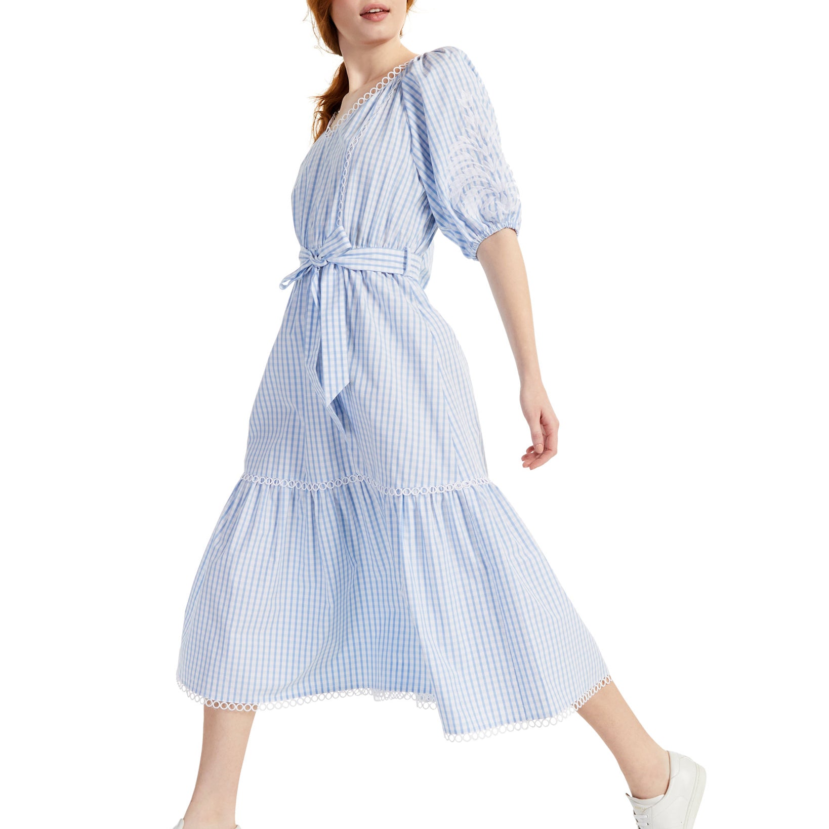 Charter Club Women Petite Plaid Cotton Midi Dress