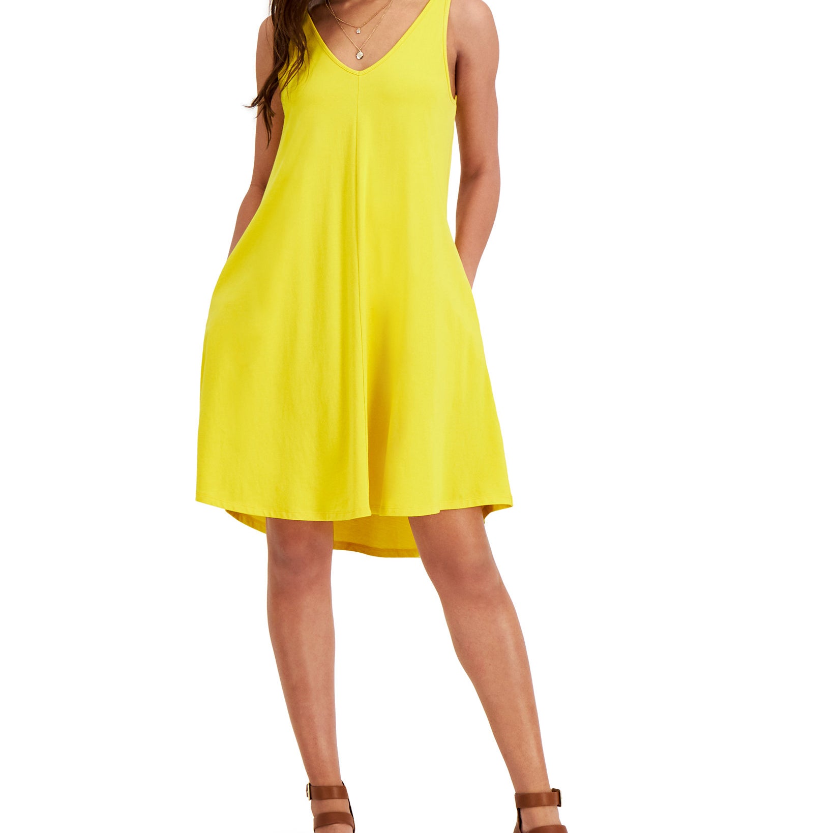 Style & Co Women Sleeveless Dress Daisy Daze