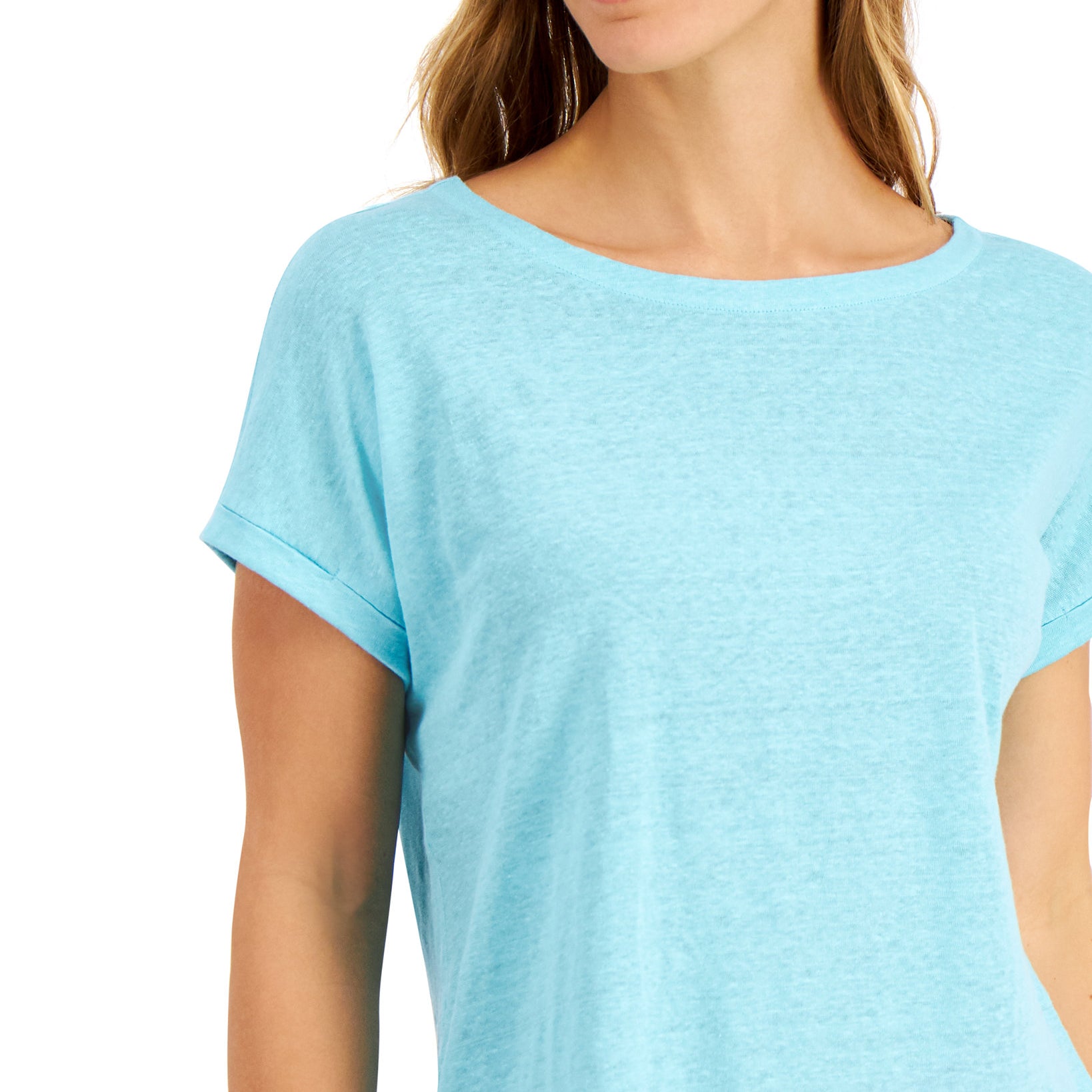 Charter Club Women Linen Boat Neck Top