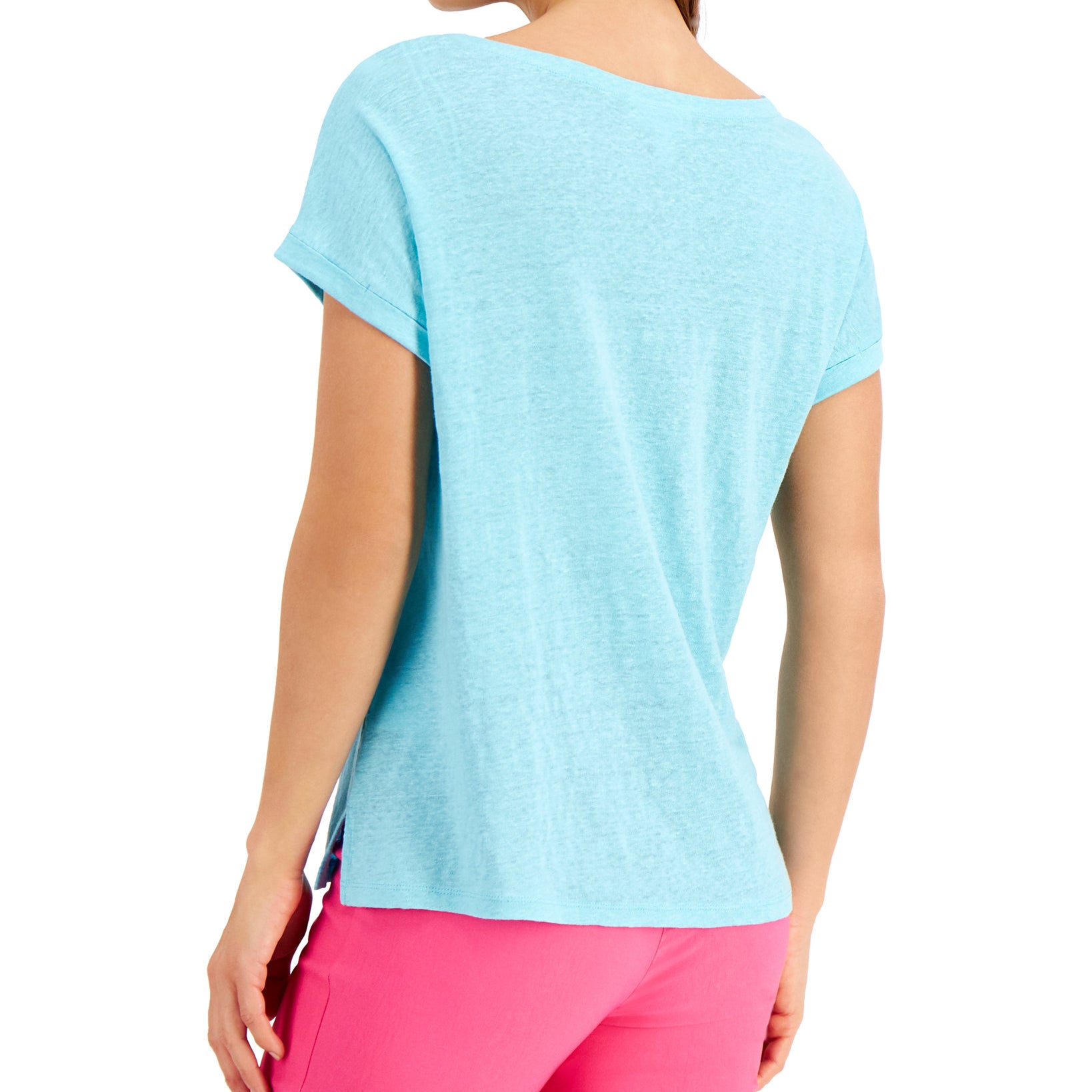 Charter Club Women Linen Boat Neck Top