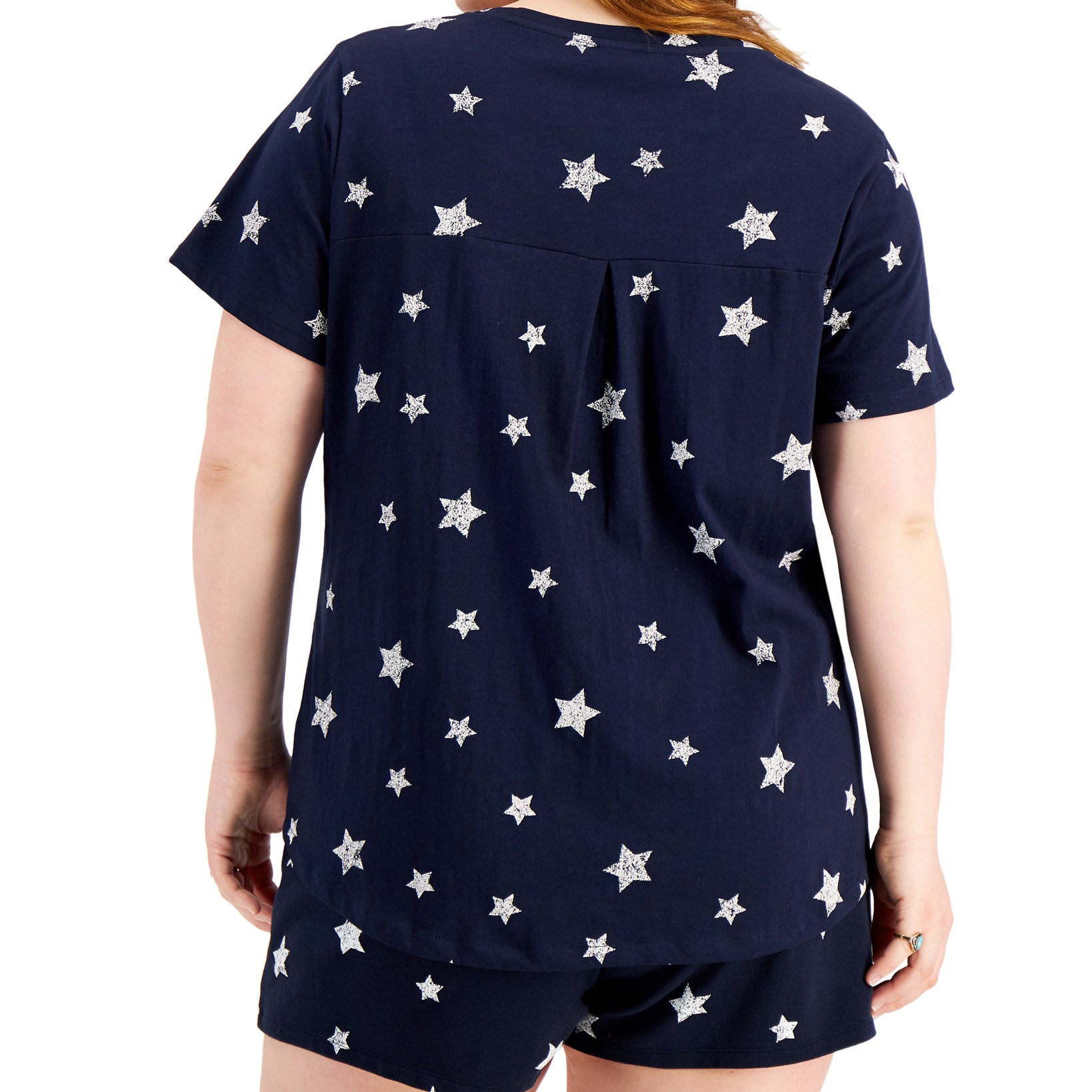 Style & Co Women Plus Cotton Star Print Top