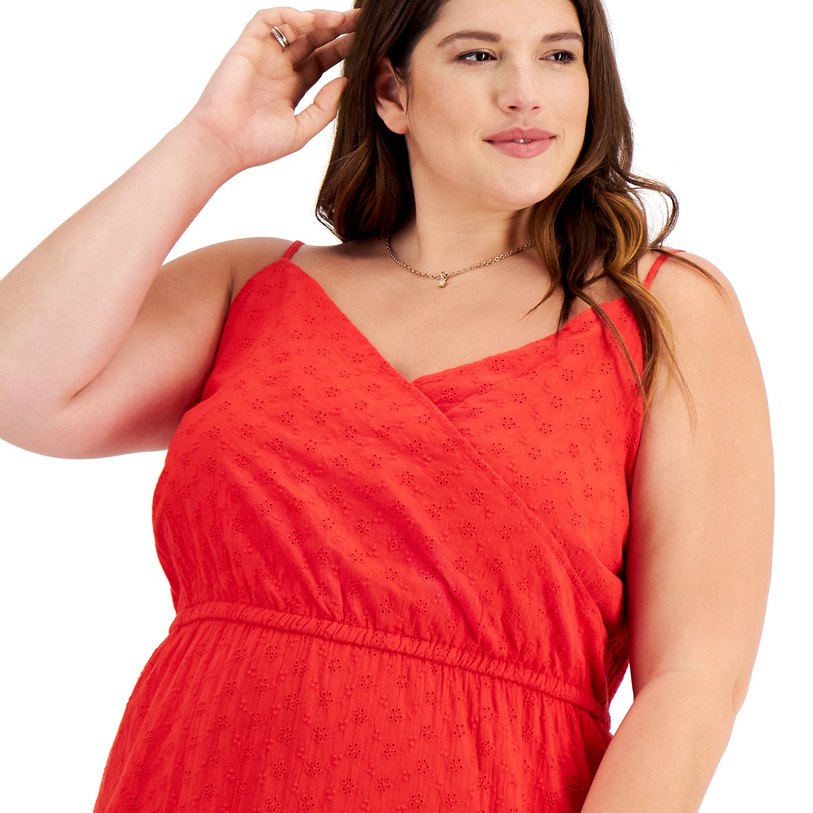 Style & Co Women Plus Eyelet Midi Dress