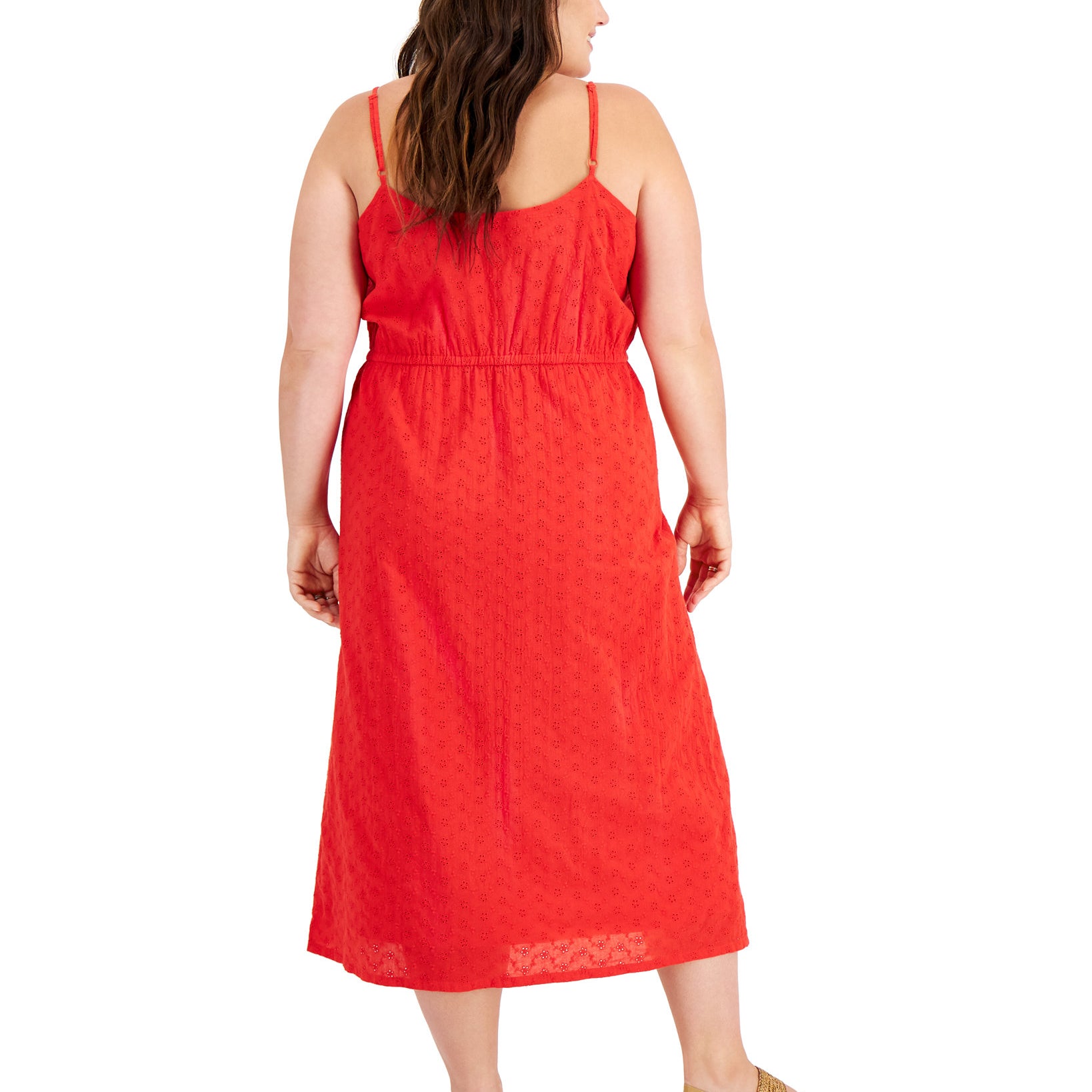 Style & Co Women Plus Eyelet Midi Dress
