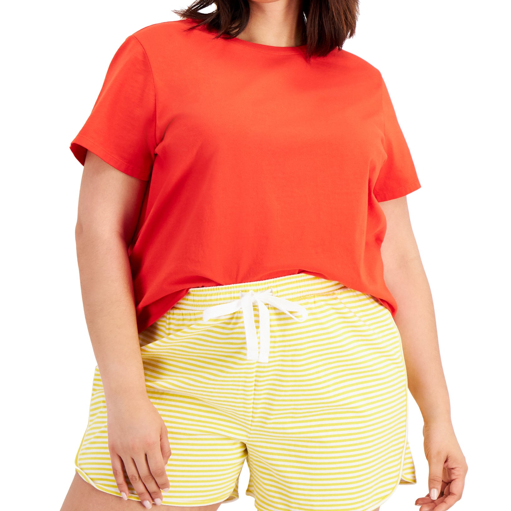 Style & Co Women Plus Solid Shrunken Top Loving Red