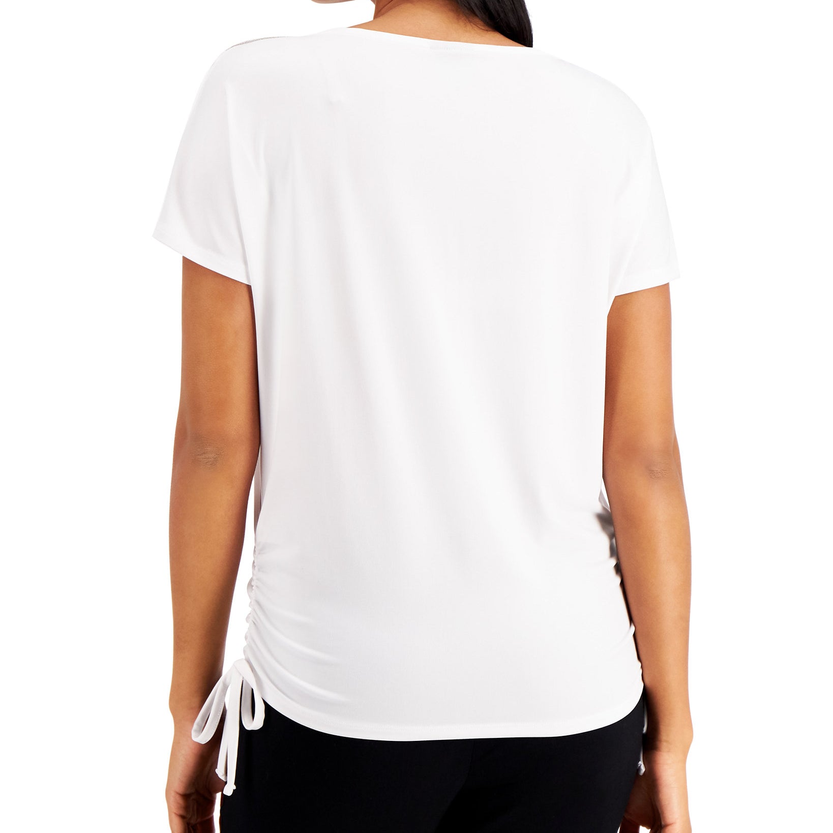 JM Collection Women Side Tie Top