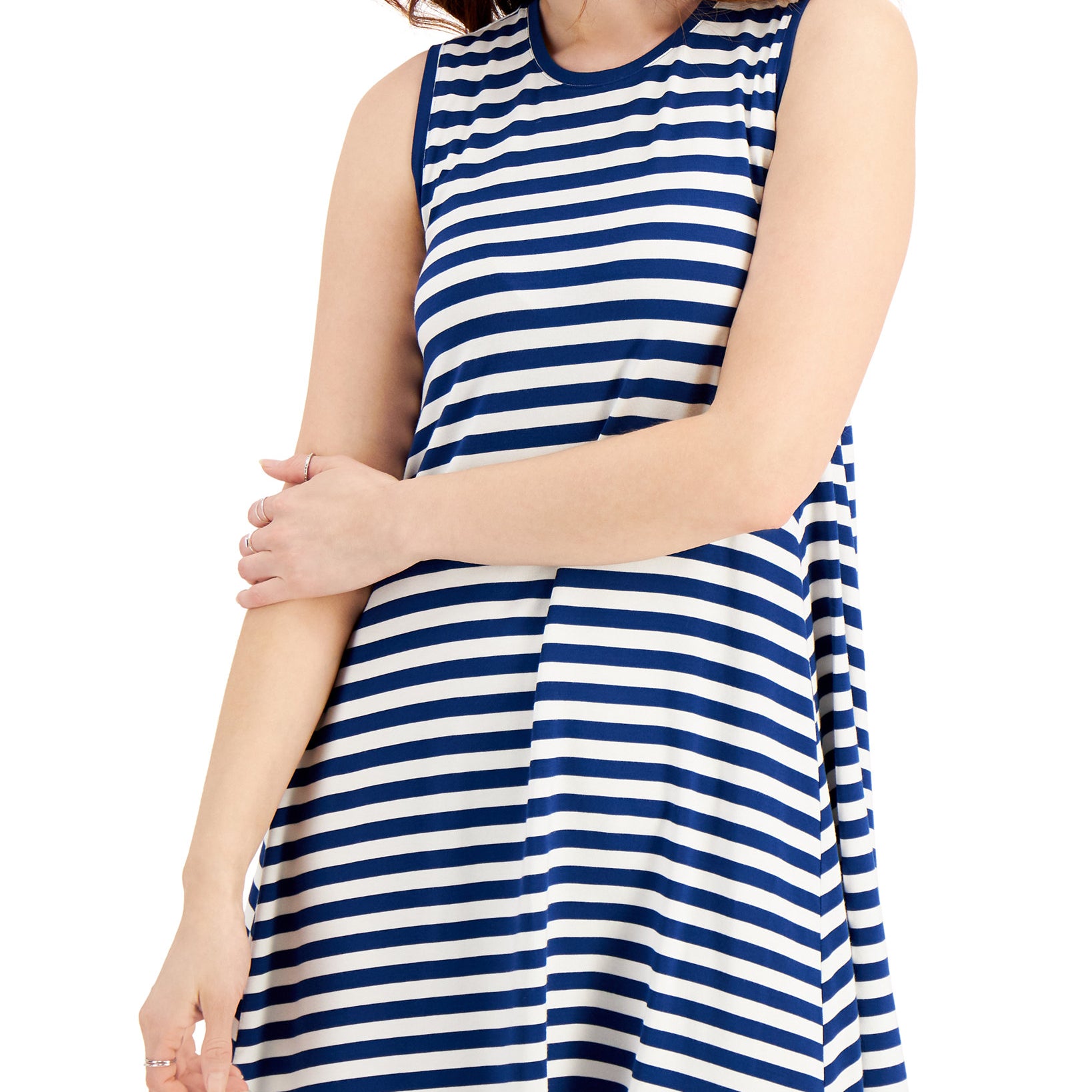 Style & Co Women Striped Sleeveless Dress