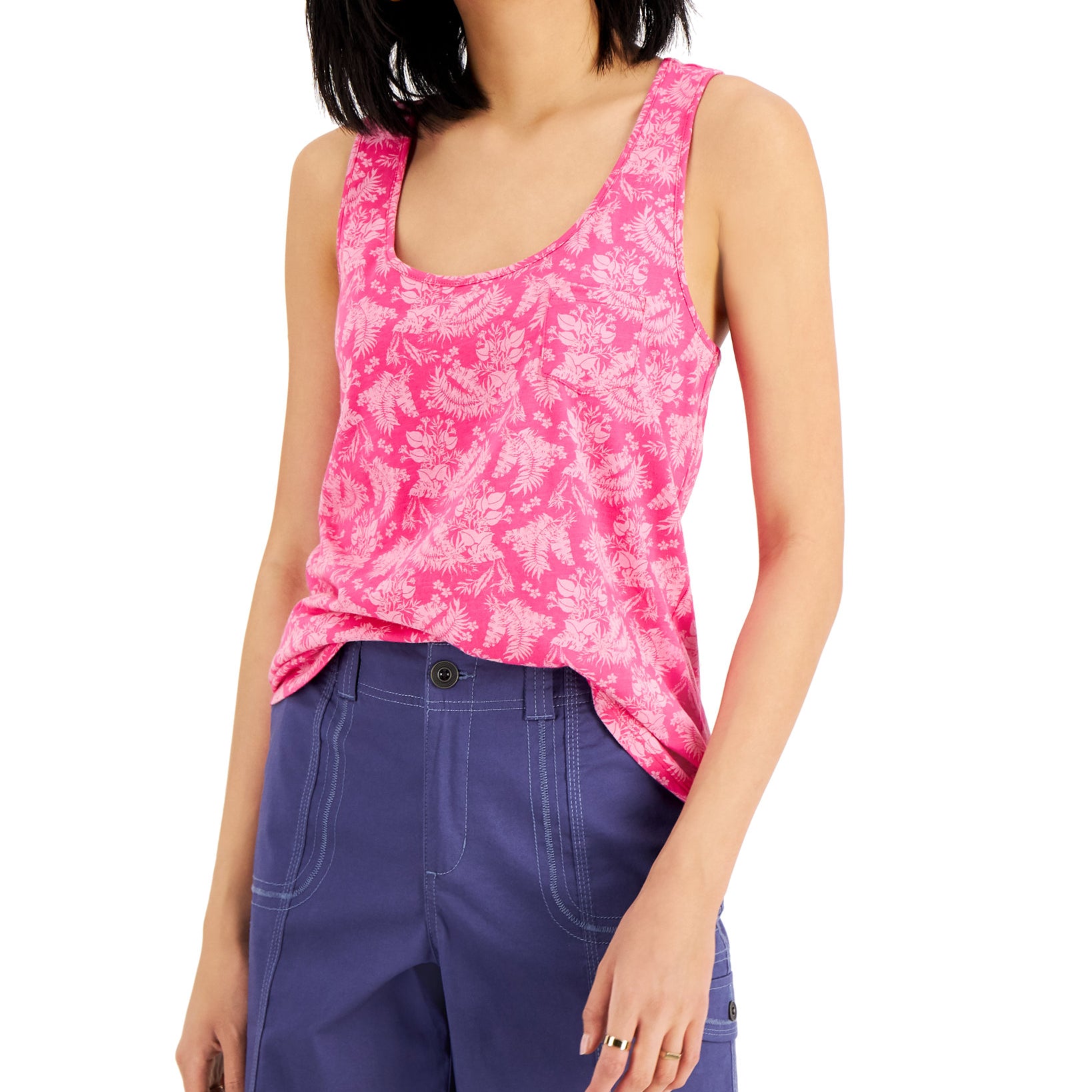 Style-&-Co-Women-Printed-Tank-Top-Bahama-Ditsy