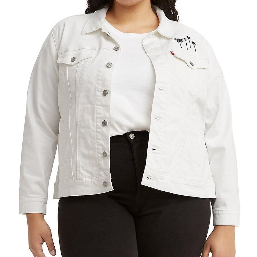 Levis Women Plus Trendy Ex Boyfriend Trucker Jacket Garden Bouquet