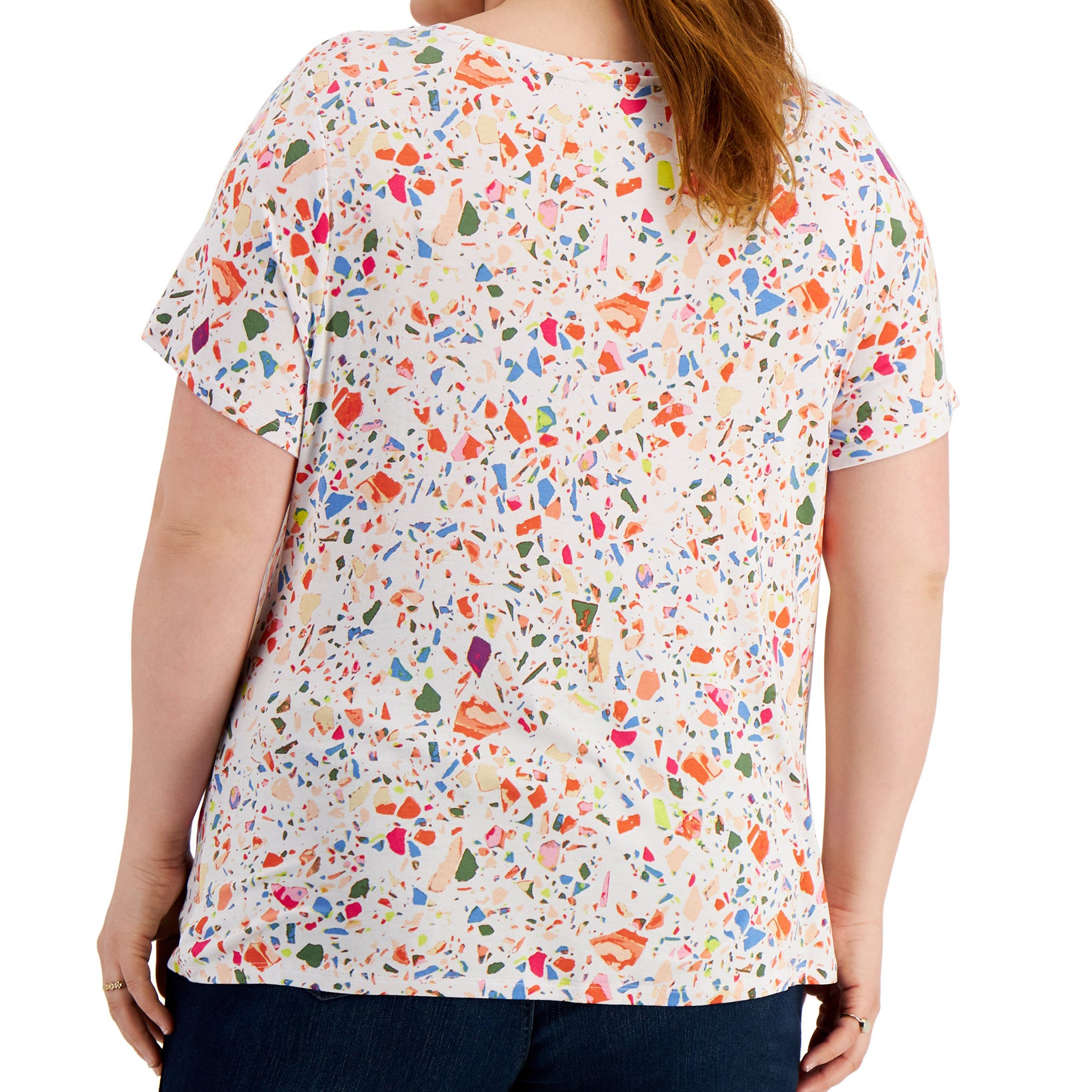 Style & Co Women Plus Printed Twist Hem Top