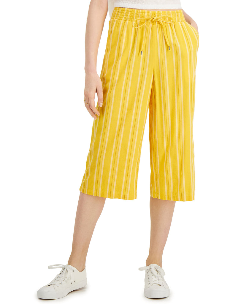 Style & Co Women Petite Striped Cropped Pants Daisy Daze