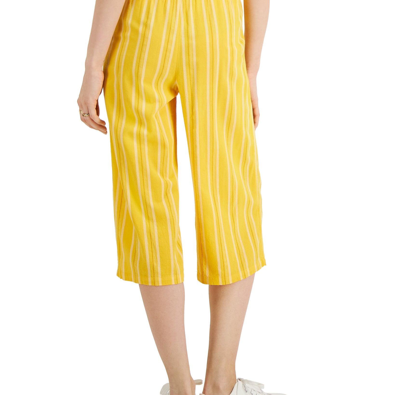 Style & Co Women Petite Striped Cropped Pants