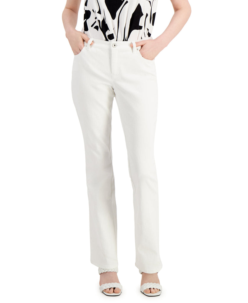INC International Concepts Women Elizabeth Curvy Bootcut Jeans Bright White