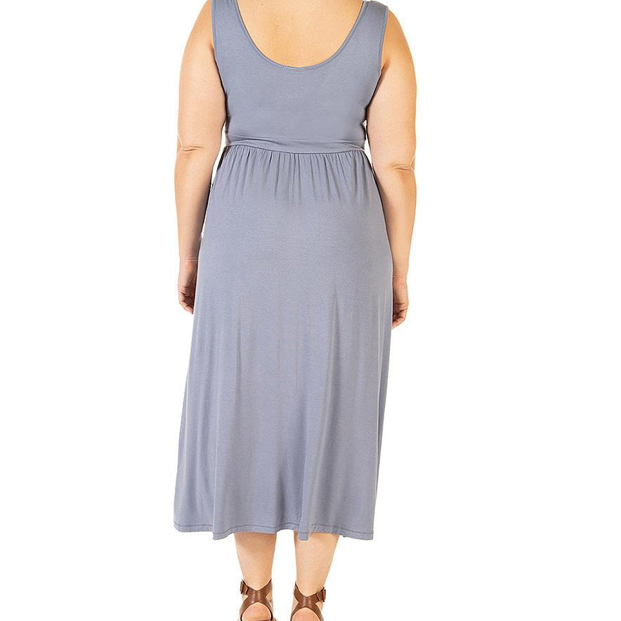 Black Tape Women Plus Banded Waist Knit Midi Dress