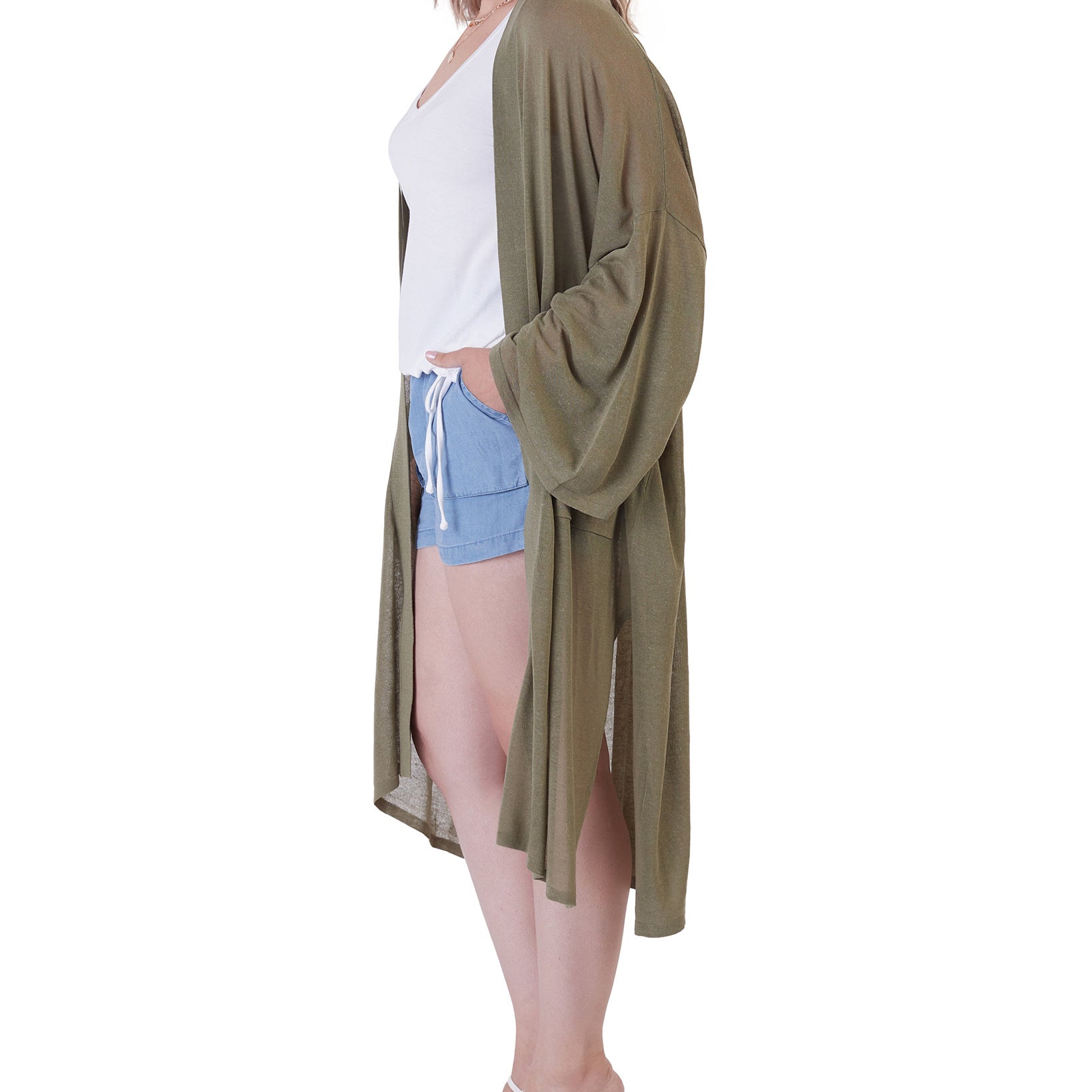 Black Tape Women Plus Oversized Fine Gauge Cardigan Sweater