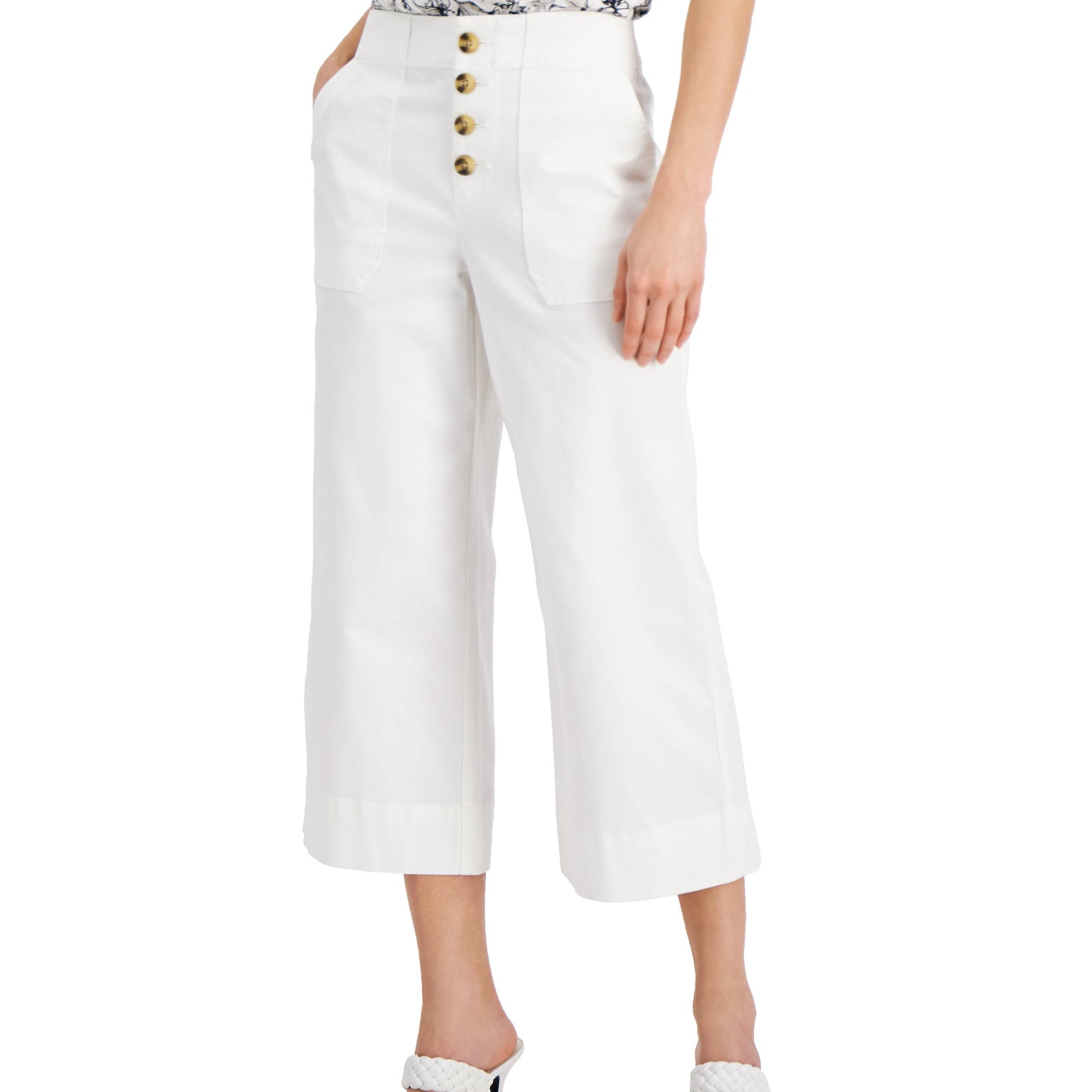 INC International Concepts Women Button Fly Culottes