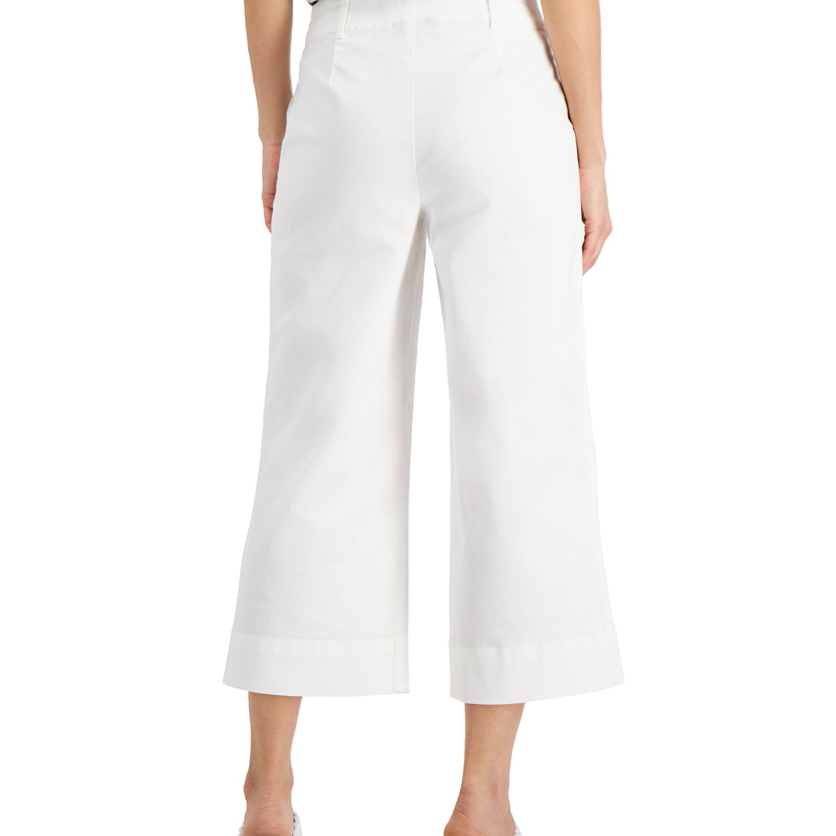 INC International Concepts Women Button Fly Culottes Bright White