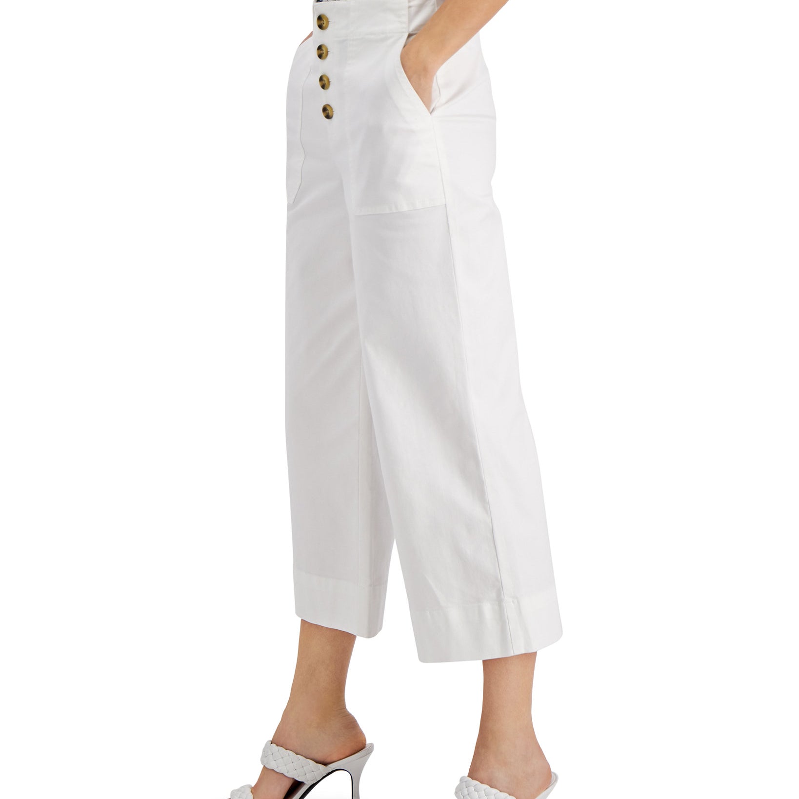 INC International Concepts Women Button Fly Culottes