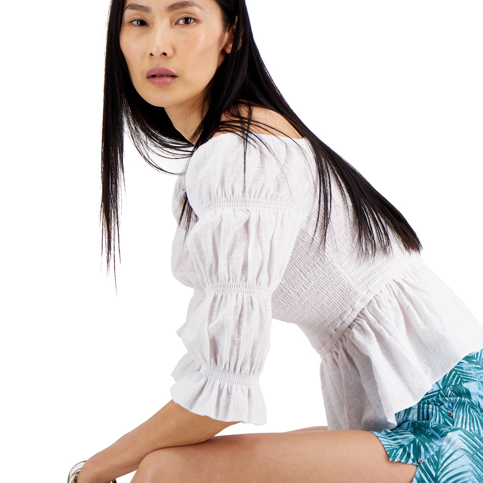 INC-International-Concepts-Women-Smocked-Cotton-Blouse