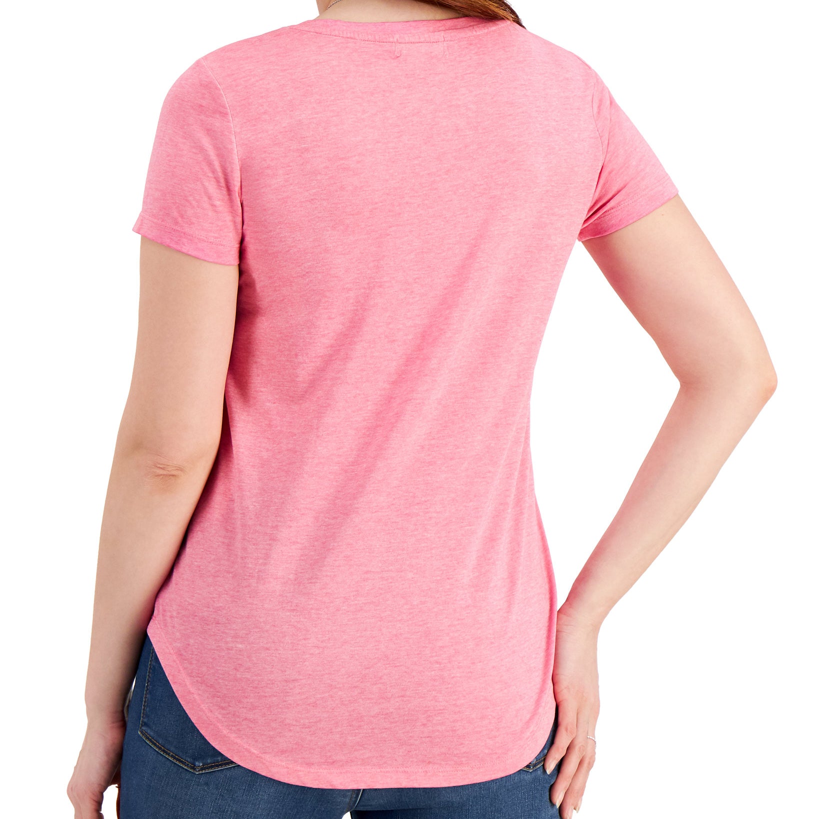 Style & Co Women Burnout V Neck T Shirt